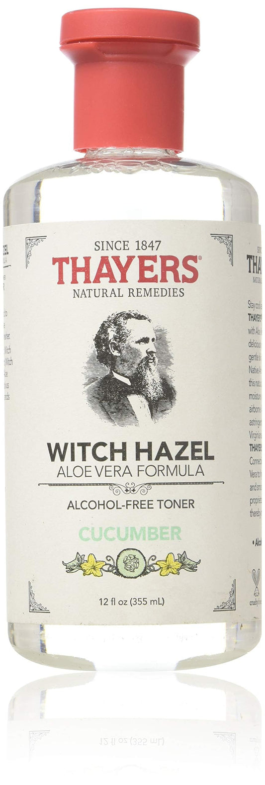 THAYERS Witch Hazel with Aloe Vera, Cucumber, Clear, 12 Fl Oz