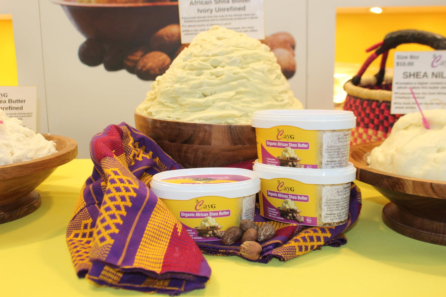 3CayG Raw Organic Ivory Shea Butter 5LB Pail Clean Ready to Use Bulk Shea Butter Raw African Shea Butter Great for Body Butters Soap Making Haircare Skincare DIY Beauty Products (5LB)