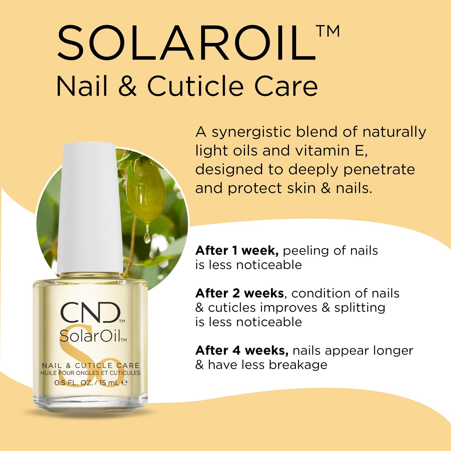 Khaki CND SolarOil Cuticle Oil, Natural Blend Of Jojoba, Vitamin E, Rice Bran and Sweet Almond Oils, Moisturizes and Conditions Skin, 4 fl oz