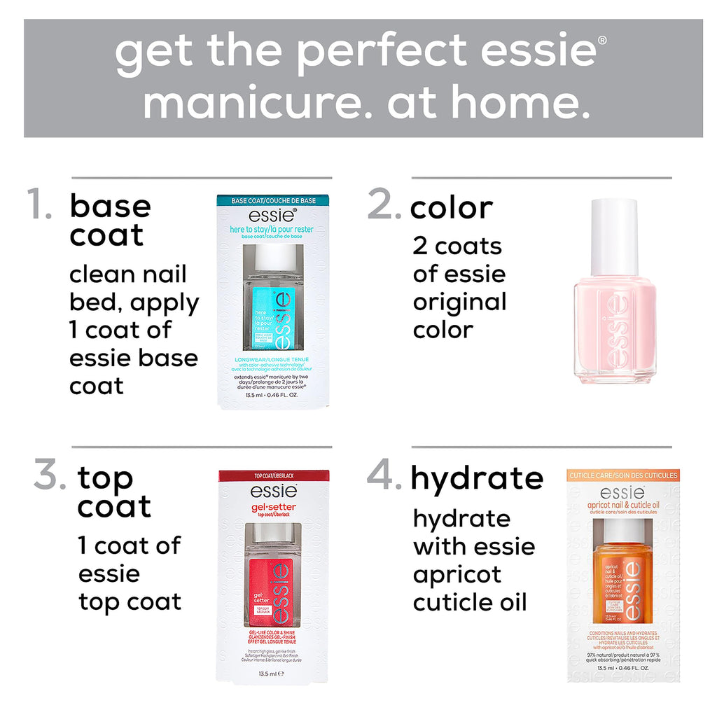 essie All-In-One Base Coat + Top Coat + Strengthener Nail Polish, 0.46 Ounces (Packaging May Vary)