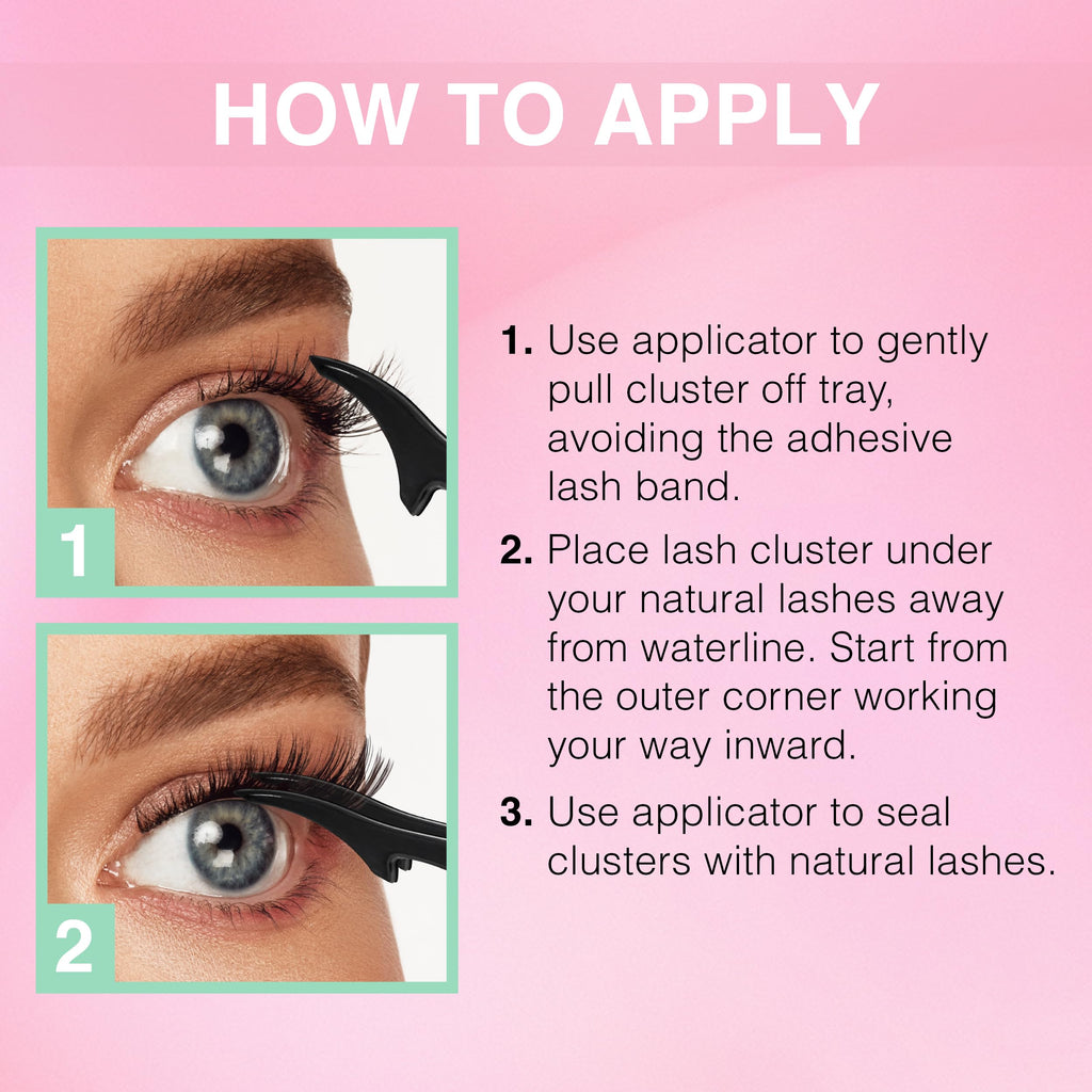 Ardell Press On Lashes Pre-Mapped DIY Lash Clusters - Fauxmink Volume, Pre-Glued Underlash, Easy to Apply False Eyelashes, Eyelash Extensions