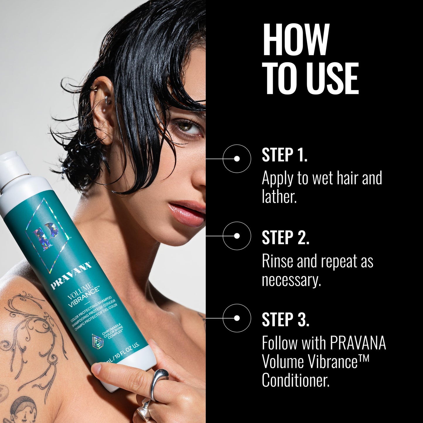 PRAVANA Volume Vibrance Shampoo | Adds Lightweight Volume, Lift & Fullness | For Fine, Color-Treated Hair | Strengthens, Thickens & Reduces Breakage | Chromasilk Enhances Shine & Protection | 10 Fl Oz