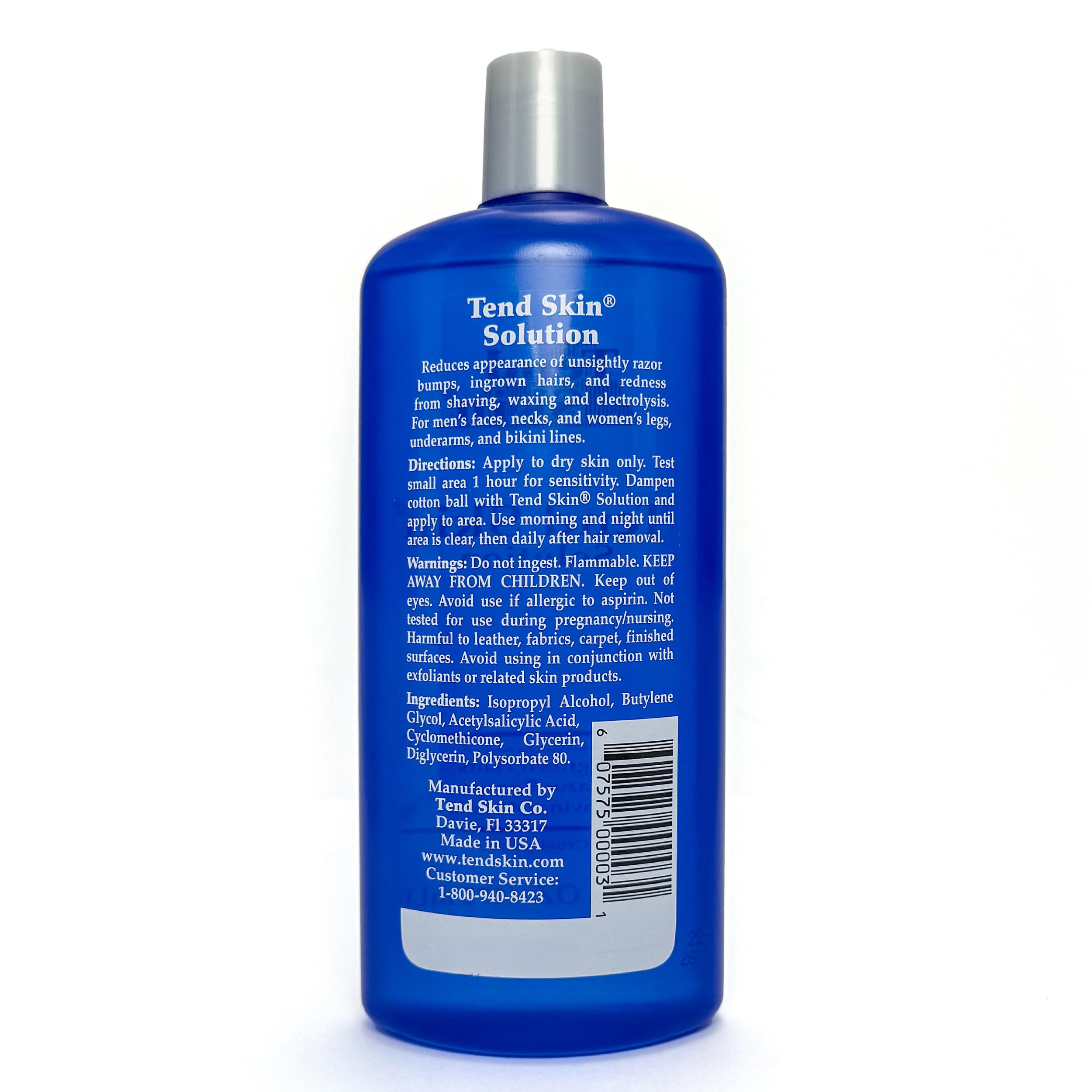 Tend Skin Solution for Unsightly Razor Bumps, Ingrown Hair and Razor Burns, Post Shaving and Waxing Toner for Men and Women, Made in USA, 16 Oz
