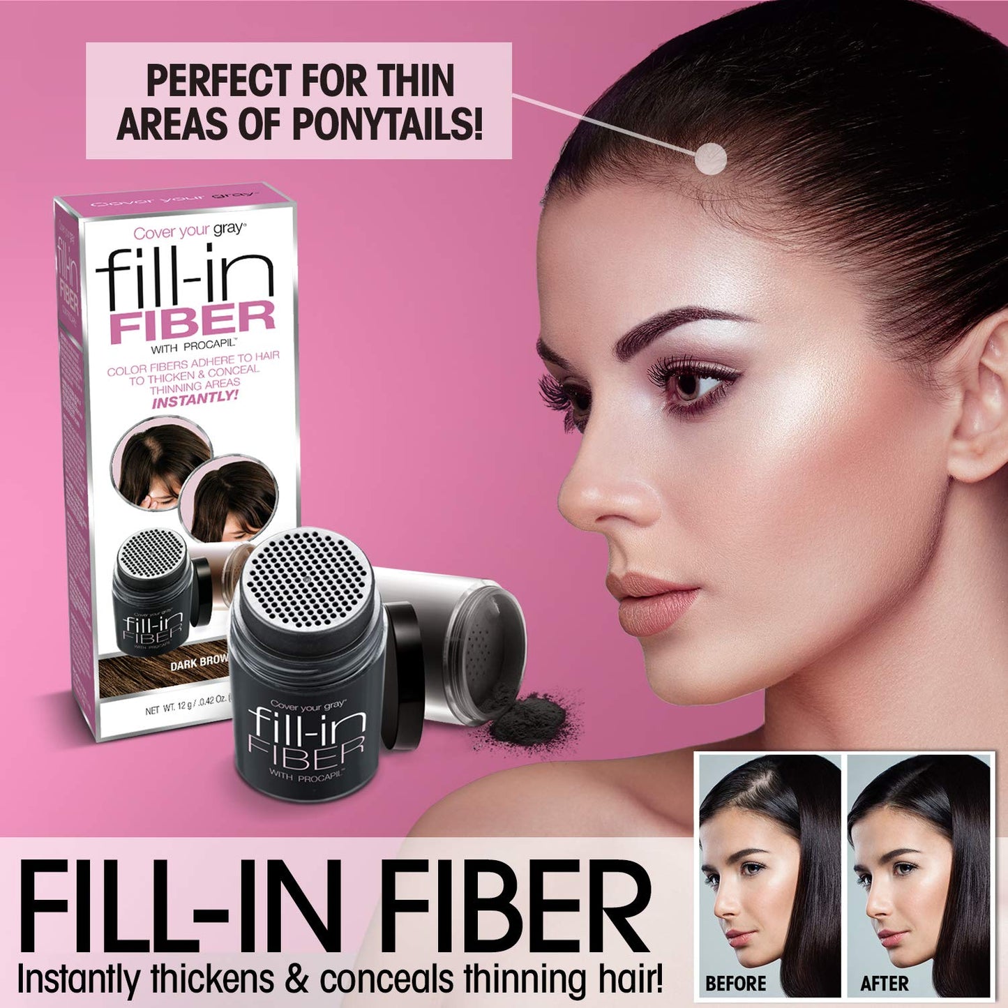 Black Cover Your Gray Brush-In Wand - Dark Brown