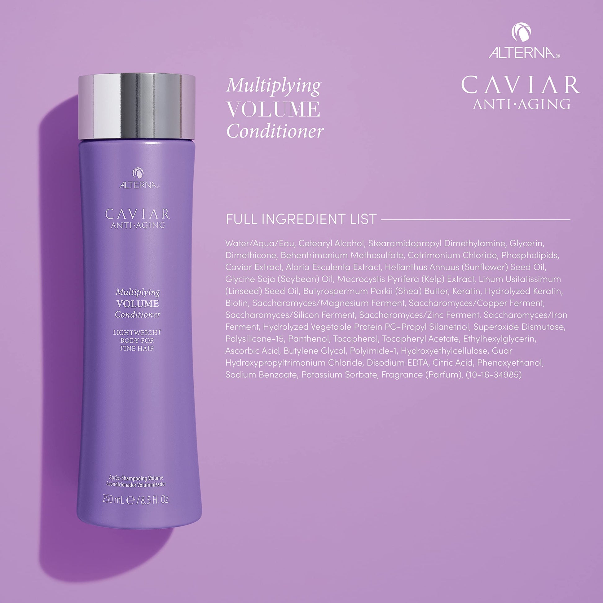Dark Gray Alterna Haircare CAVIAR Anti-Aging Multiplying Volume Conditioner Travel Size 1.35 Fl Oz | For Fine, Limp or Thin Hair | Create Instant Volume and Thickness | Sulfate Free