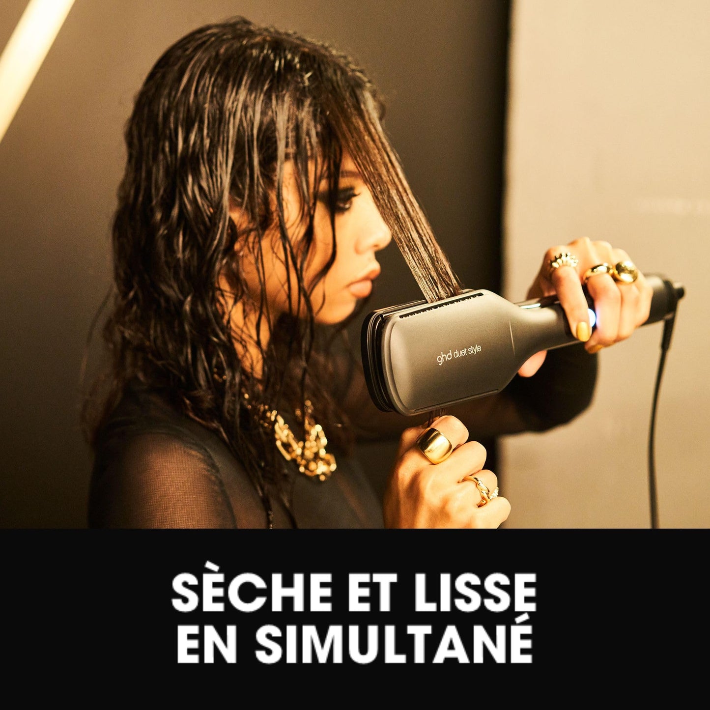 ghd - Lisseur séchant ghd Duet Style - Lisseur Séchant 2-en-1（黑色） - Sèche et lisse sans chaleur extrême - Des cheveux doux et lisses 吊坠 72H - Idéal tous types de cheveux, sur cheveux mouillés