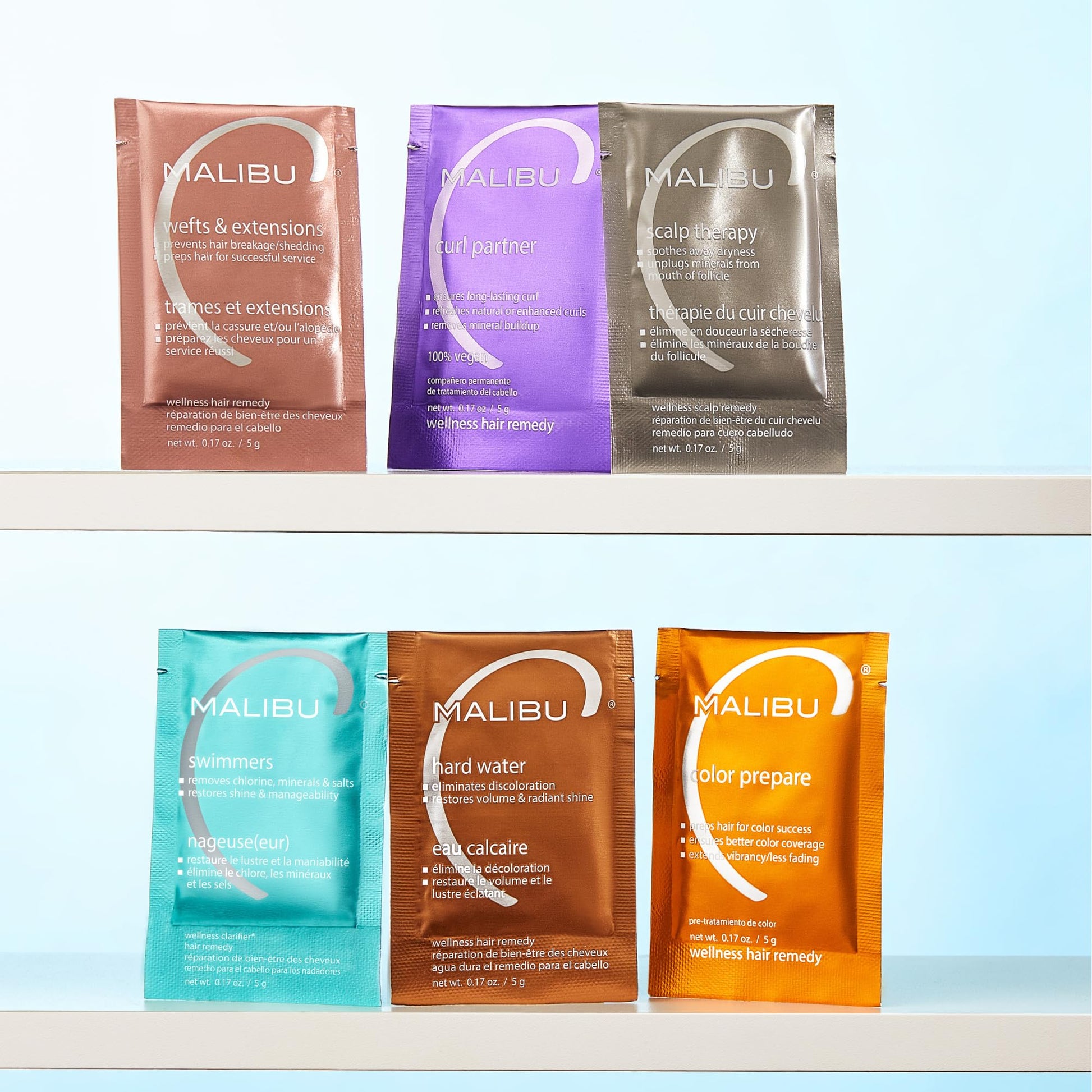 Alice Blue Malibu C Wefts & Extensions Wellness Hair Remedy (12 Packets) - Removes Build Up + Prevents Hair Breakage - Prepares Natural Hair for Hair Extension Application