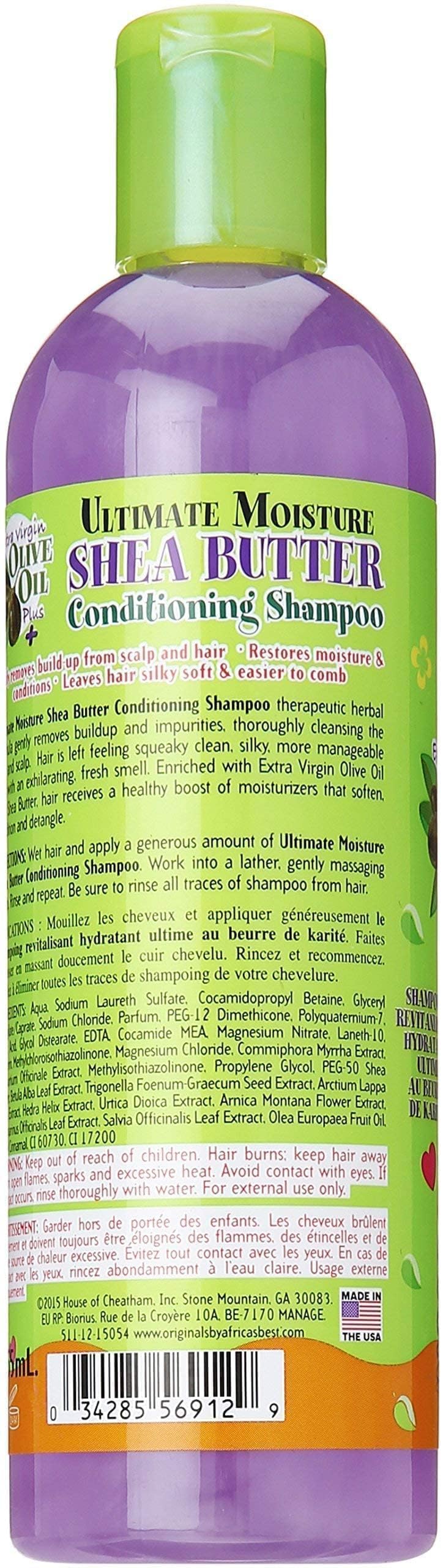 Originals by Africa's Best Kids Ultimate Moisture Shea Butter Shampoo, Healthy Boost of Moisturizers That Soften, Condition and Detangle Hair, Removes Build up, 12oz