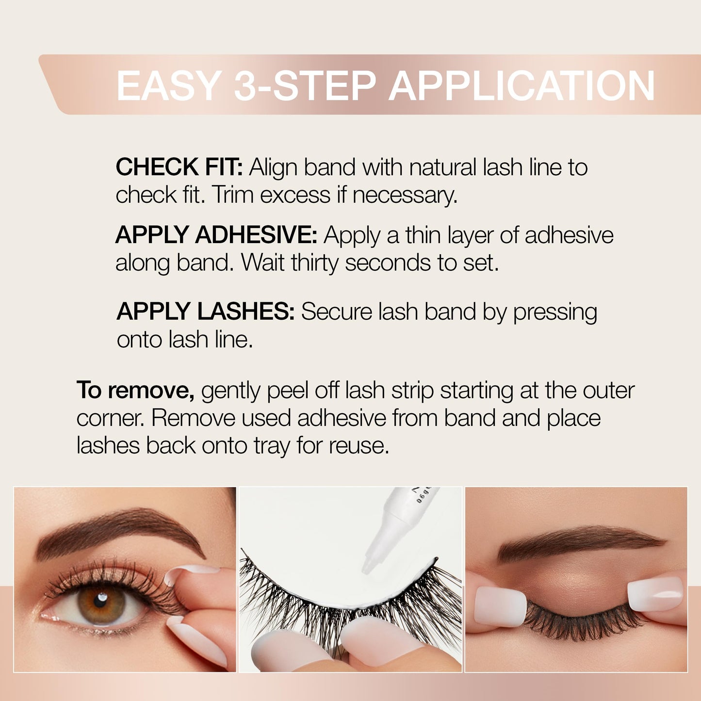 Lavender Ardell Nourish Lashes 751 – False Eyelashes with Peptides & Biotin Infused Band, Lash Glue Included, Natural Wispy Strip Lashes for Sensitive Eyes