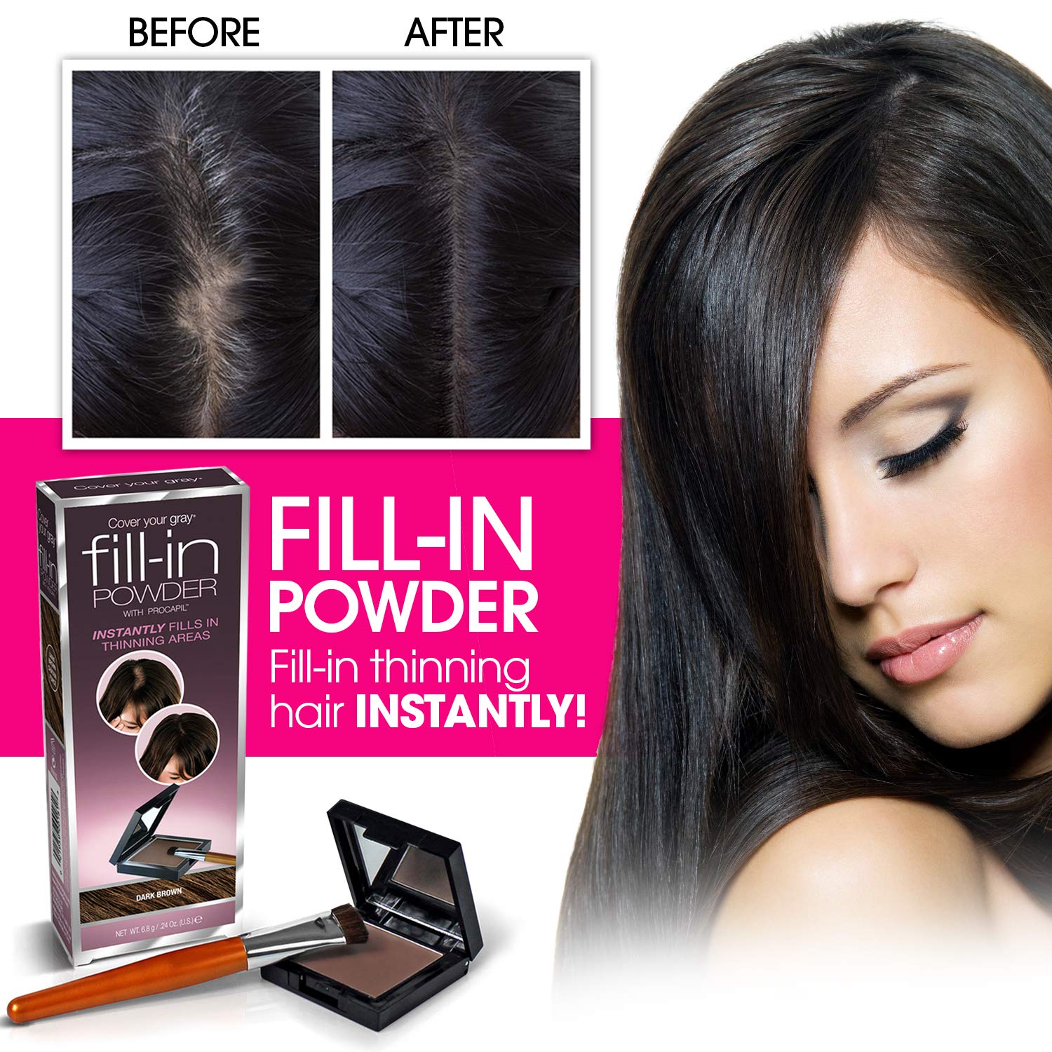 White Smoke Cover Your Gray Hair Color Touch-Up Stick - Black (2-Pack)