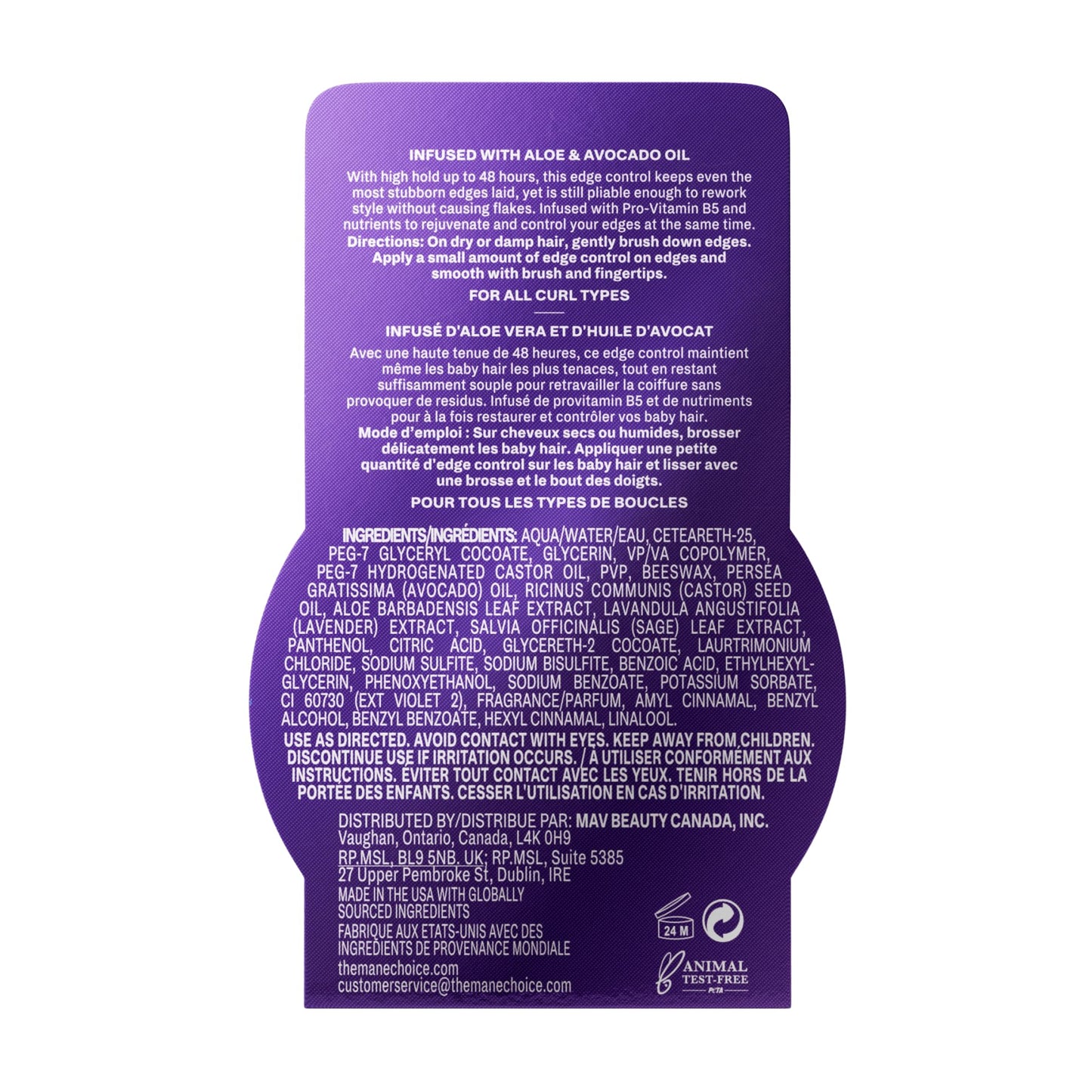 The Mane Choice The Alpha 48H Edge Control, 2 Oz, Smoothes & Nourishes Edges, Hair Gel for Coily, Wavy & Curly Hair, Infused with Pro-Vitamin B5, Aloe & Avocado Oil, Adds Brilliant Shine, Non-Flaking
