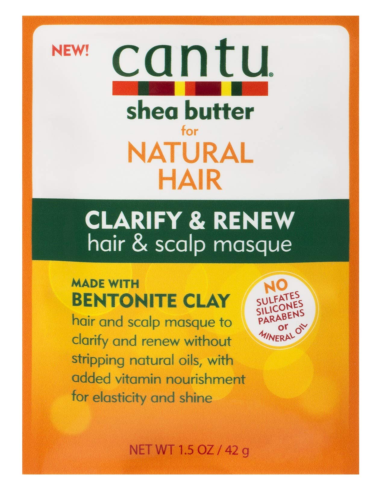 Cantu Natural Hair Clarify & Renew Hair Scalp Masque 1.5 Ounce (6 Pieces)