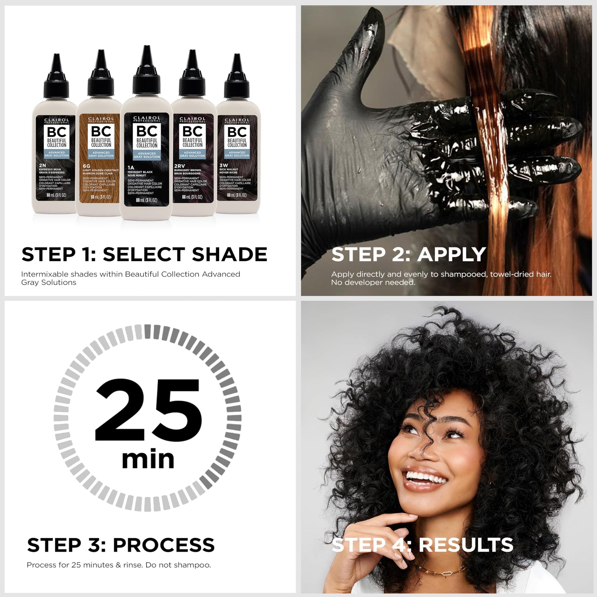 White Smoke Clairol Professional Beautiful Collection Advanced Gray Solutions, 6N Toasted Hazelnut, 3 oz. - Packaging May Vary