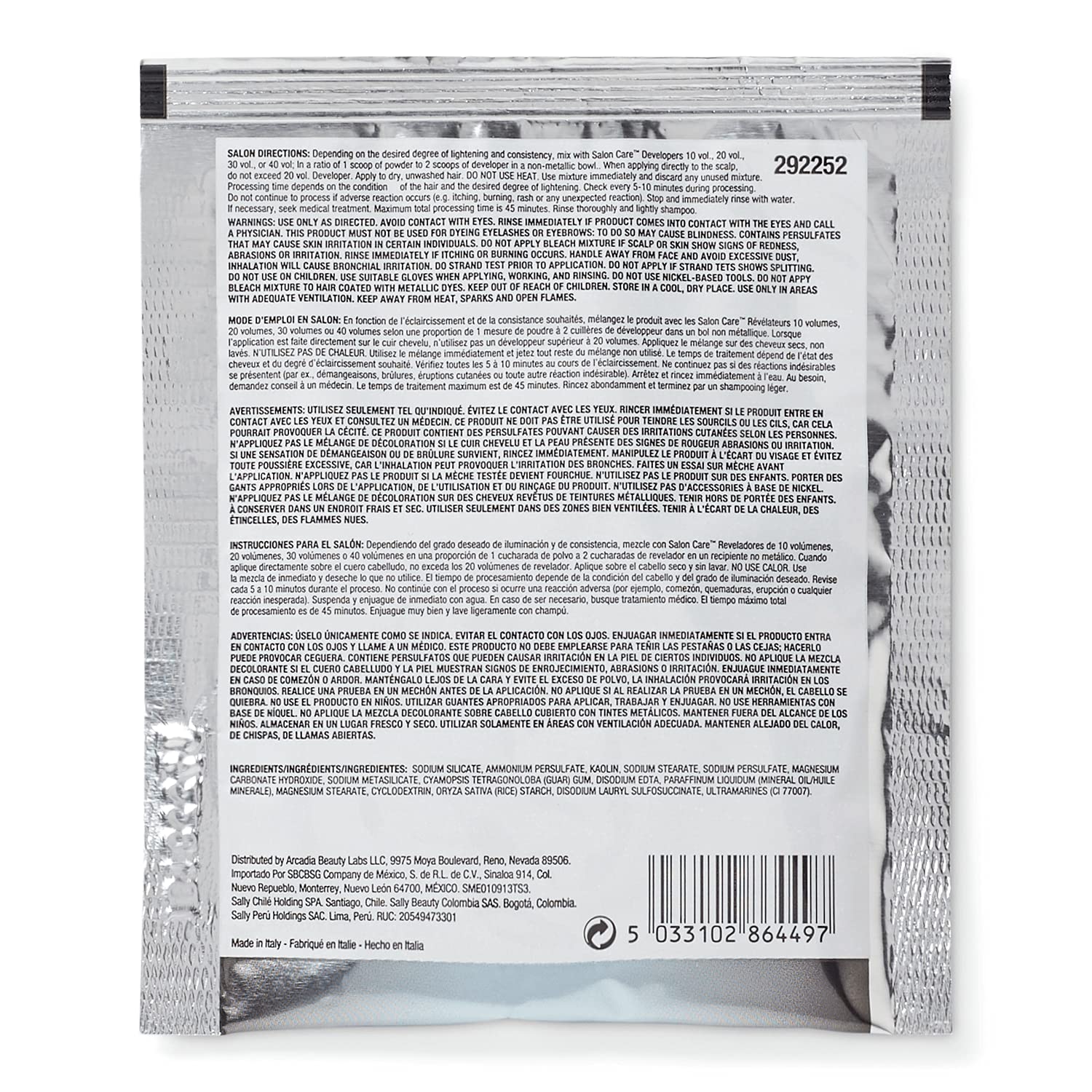 Salon Care Blue Flash Powder Lightener 1 oz