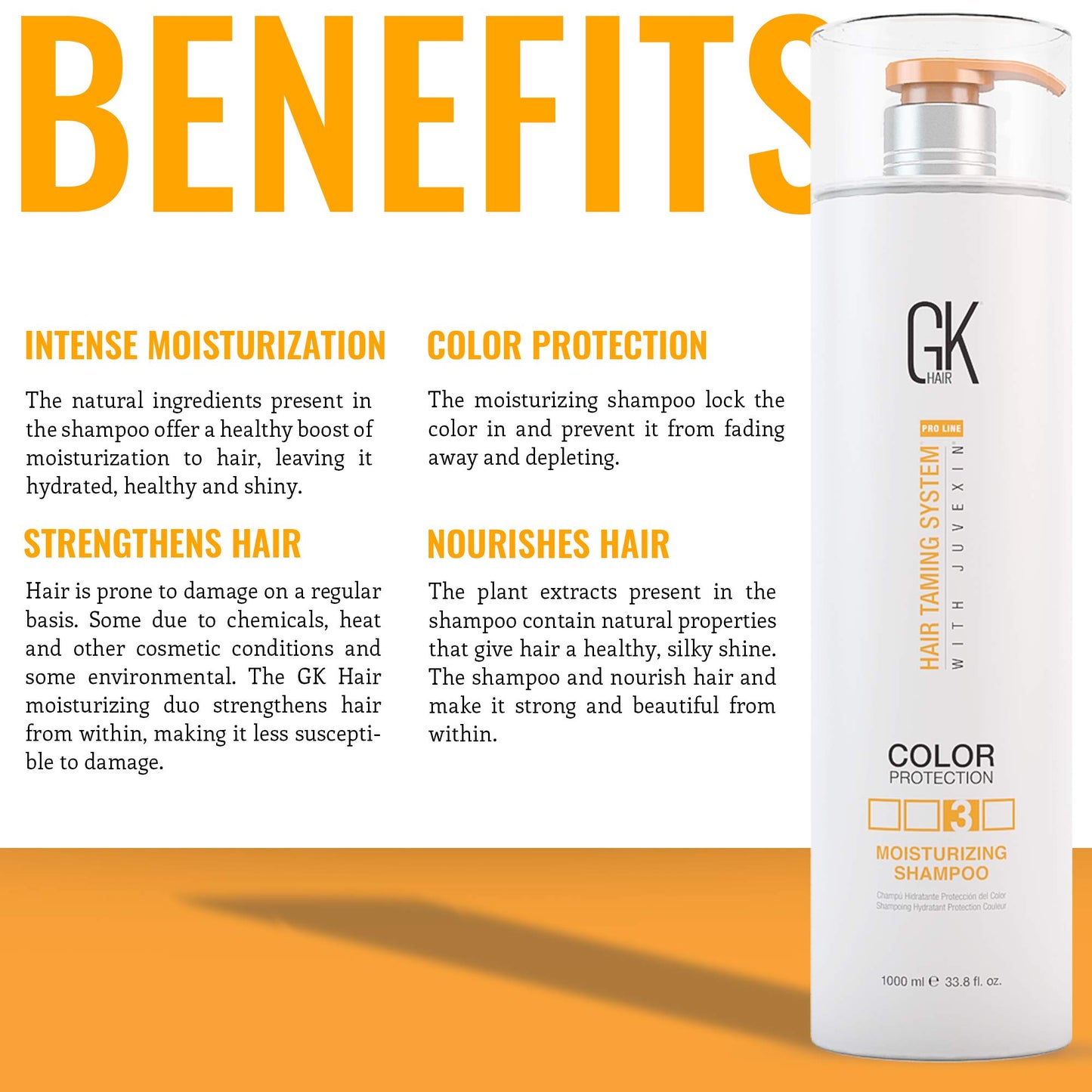 GK HAIR Sulfate-Free Moisturizing Shampoo for Women Deep Conditioning Hair Mask with Keratin and Argan Oil Frizz Control Hydrate Treatment for Dry Color-Treated Damaged Hair – 33.8 Ounce