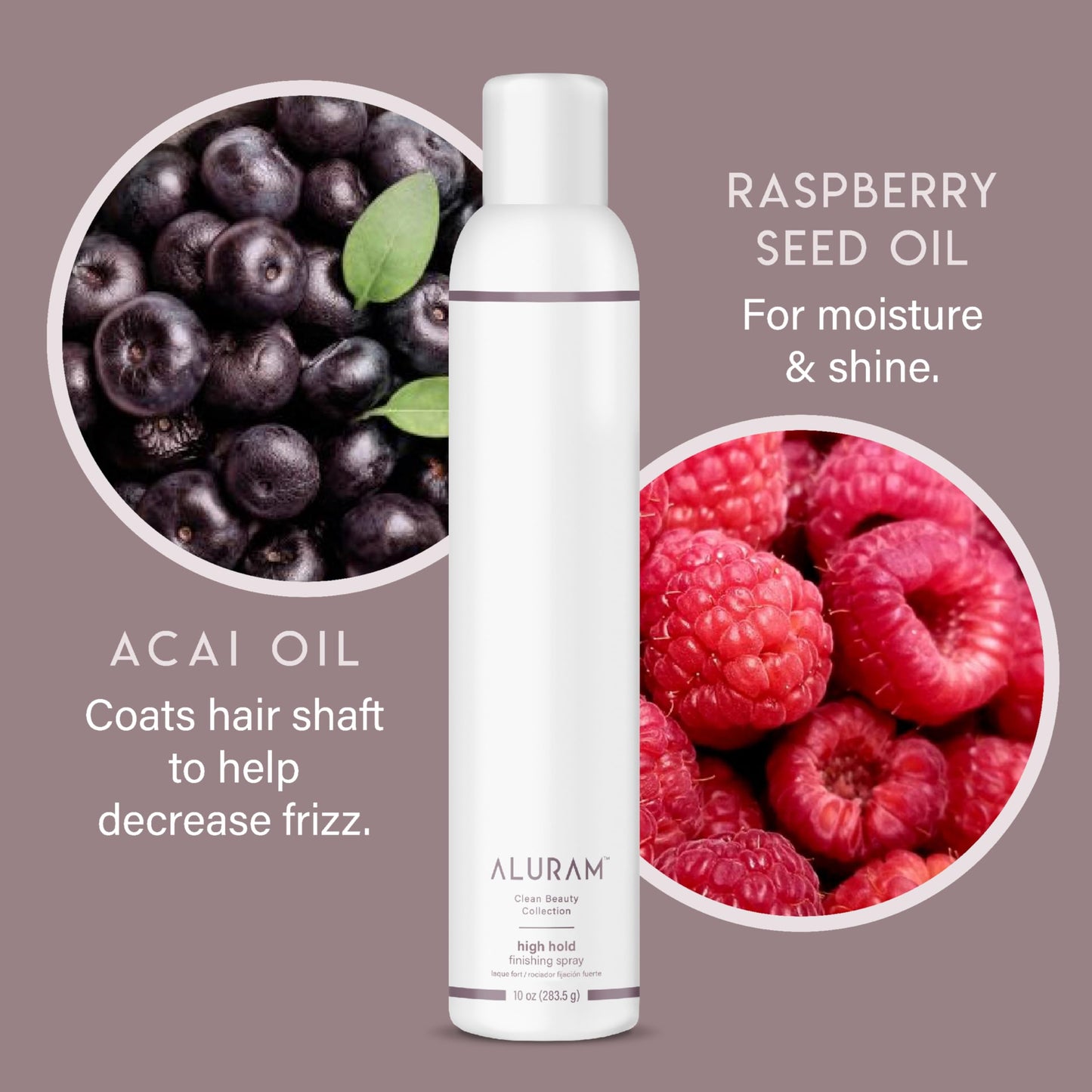 ALURAM High Hold Finishing Spray, All-Day Humidity Resistant Hold with Raspberry & Acai Oils, 10 Fl Oz