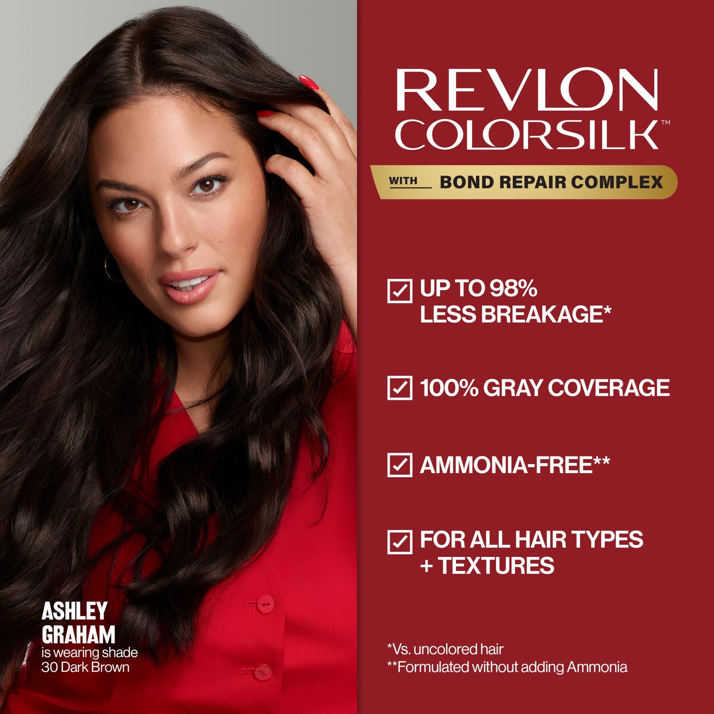 Brown Revlon ColorSilk with Bond Repair Complex, Brown Permanent Hair Color, 100% Gray Coverage, Ammonia Free Hair Dye, Vegan Keratin, 33 Dark Soft Brown (Pack of 3)