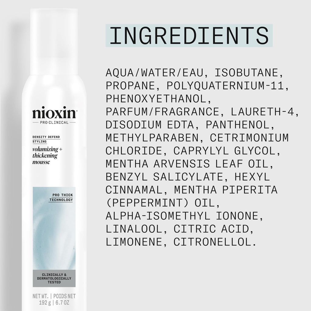 Nioxin Density Defend Styling Mousse | Volumizing + Thickening Support | 6.7 Fl oz.