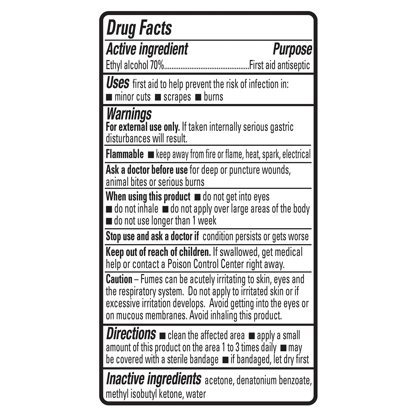 Gray Amazon Basics 70% Ethyl Rubbing Alcohol First Aid Antiseptic for Cuts, Scrapes and Burns, Unscented, 16 fl oz (Previously Solimo)