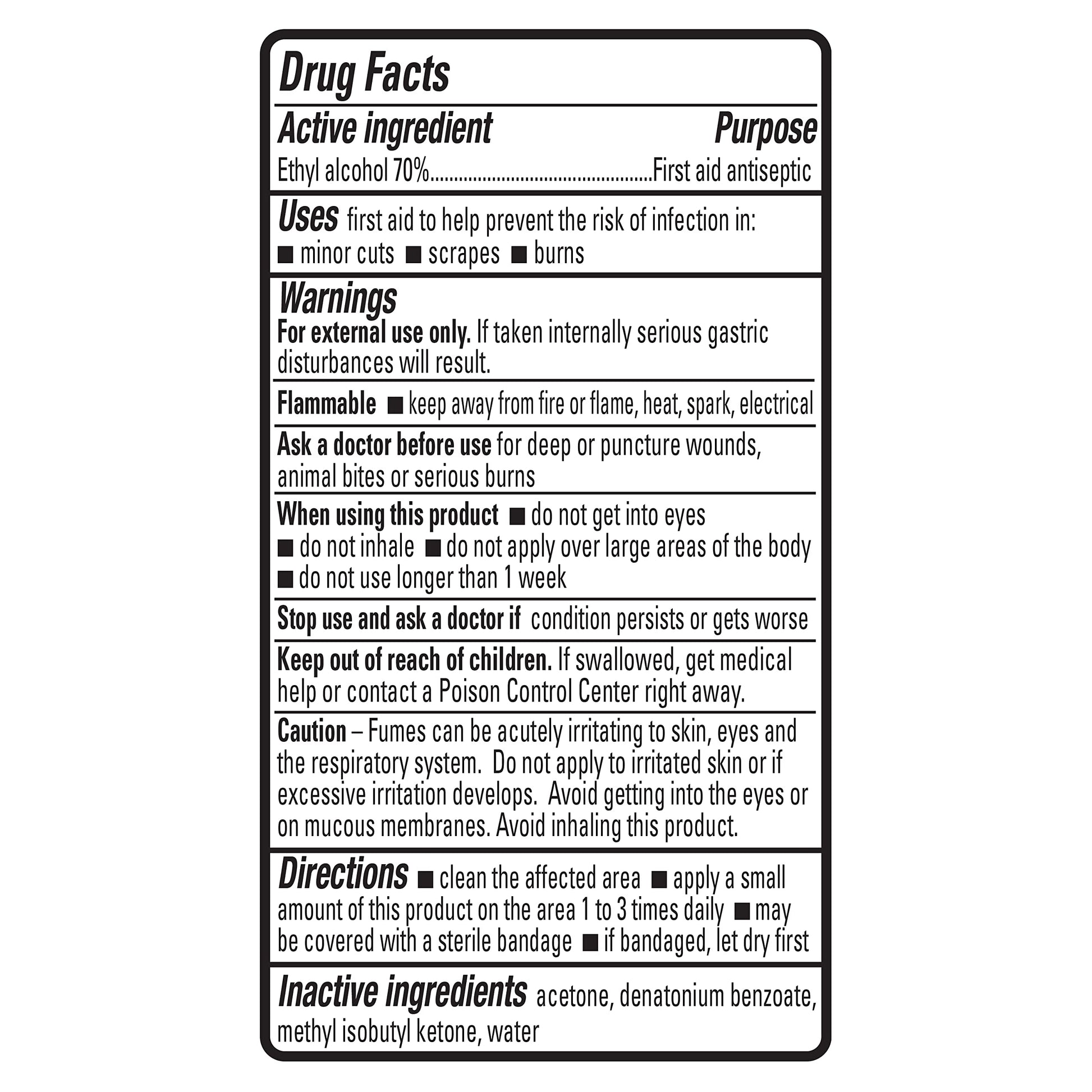 Gray Amazon Basics 70% Ethyl Rubbing Alcohol First Aid Antiseptic for Cuts, Scrapes and Burns, Unscented, 16 fl oz (Previously Solimo)