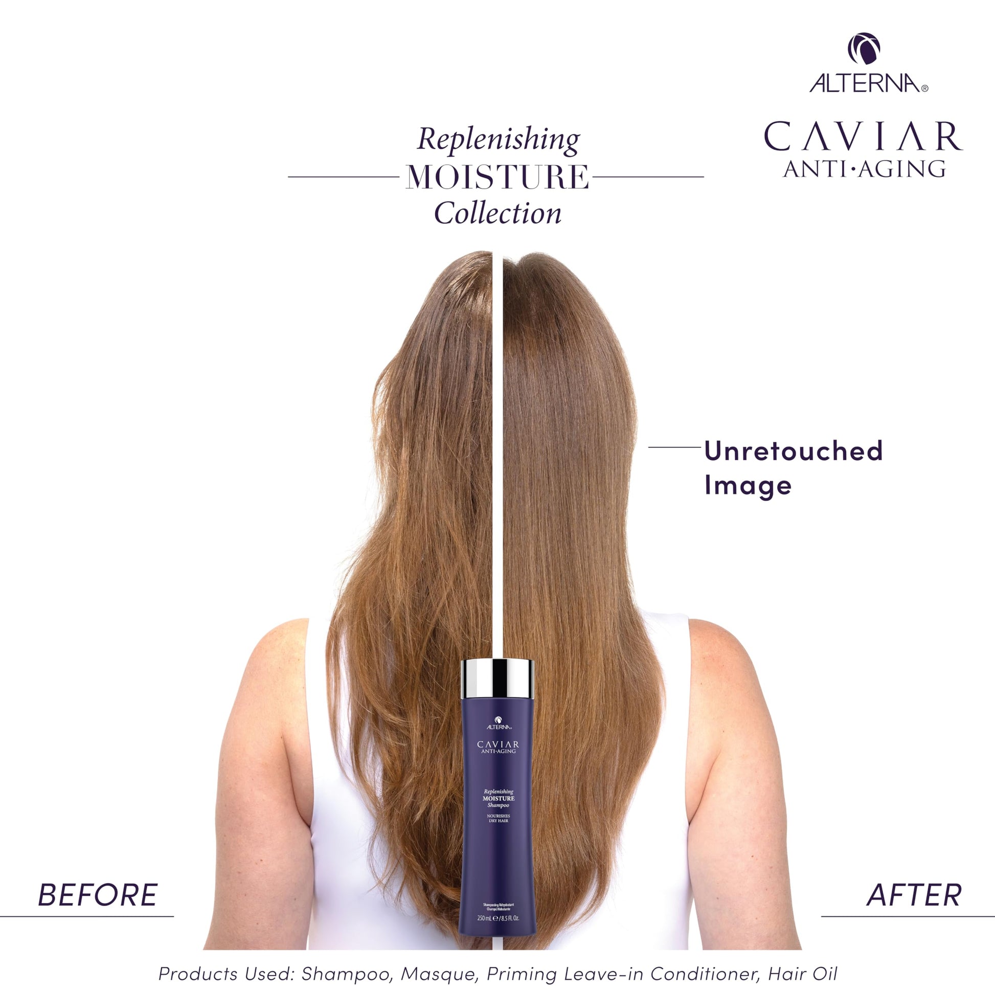 White Smoke Alterna Haircare CAVIAR Anti-Aging Replenishing Moisture Shampoo and Conditioner Set, 16.5 Fl Oz | Protects, Restores and Hydrates | Sulfate Free