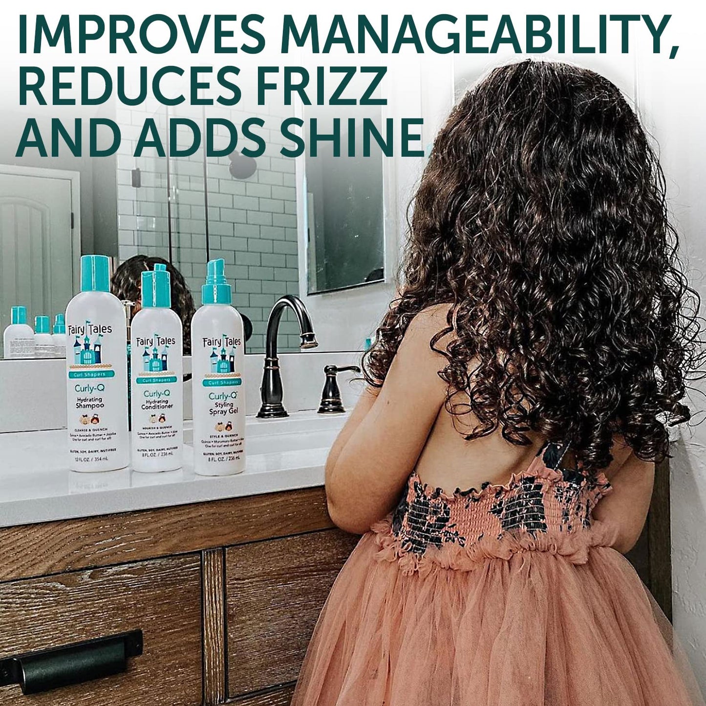 Gray Fairy Tales Curly Q Hydrating Shampoo for Curly and Multi-Cultural Hair - Paraben, Sulfate, Gluten and Nut Free - 12 oz