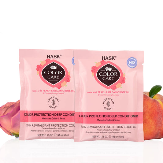 HASK color CARE Deep Conditioner Treatments for all hair types safe gluten free sulfate paraben - Pack of