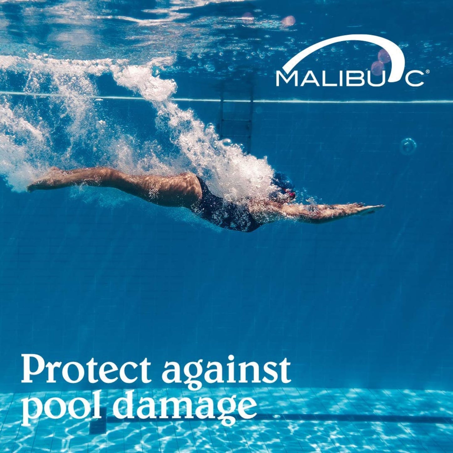 Dark Cyan Malibu C Swim Spritz Crystals (1 Packet) - Contains Vitamin C to Eliminate Chlorine from Skin & Hair Post Swim - Non-Irritating Chlorine Neutralizer for Hair + Skin