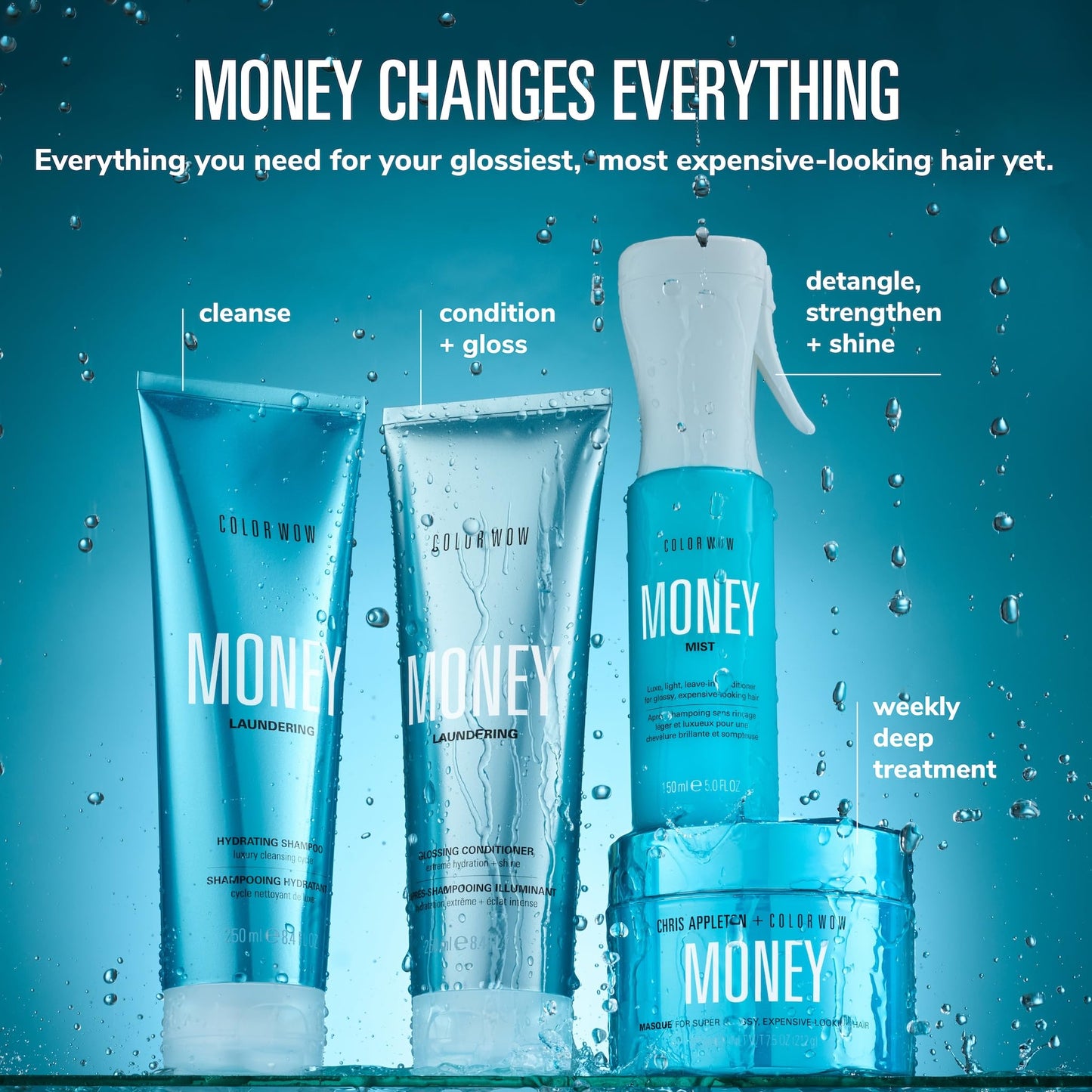 Dark Cyan COLOR WOW Money Laundering Hydrating Shampoo, Sulfate-Free Hydrating Shampoo for Silky, Smooth Hair & Clean Scalp, 8.4 fl oz