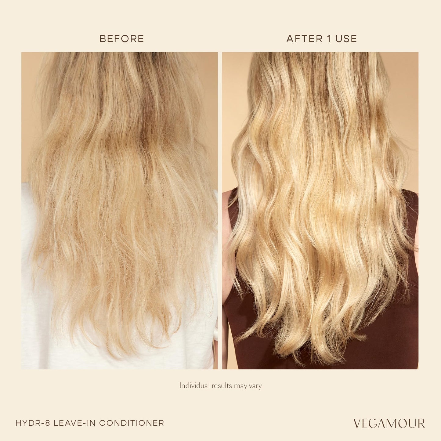 VEGAMOUR HYDR-8 Leave-In Conditioner, for Deep Hydration & Heat Protection, with Vegan Keratin, for Soft, Silky, Frizz Free Hair, 5 fl oz