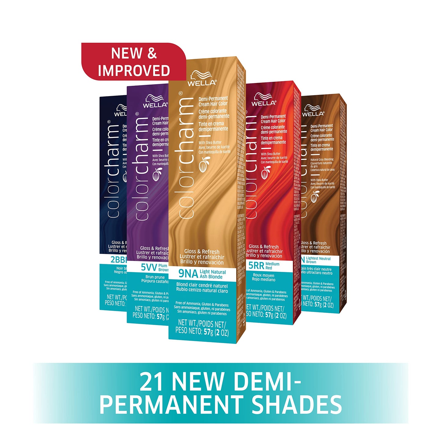 White Smoke WELLA colorcharm Demi Permanent Hair Color, Adds Gloss & Color Richness, Gray Coverage, 9NA Light Natural Ash Blonde + 10 Vol. Developer