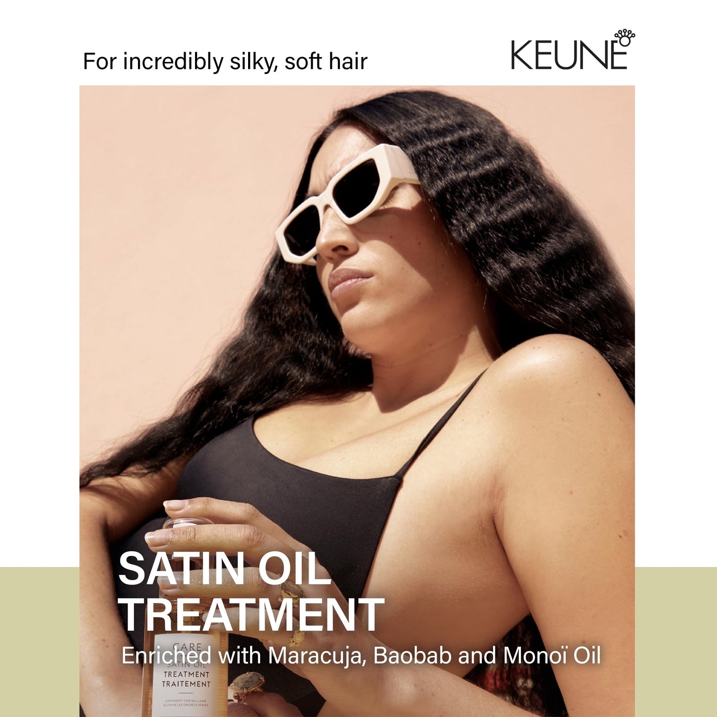 Keune Care Satin 护发油，轻盈保湿油，适合所有发质，3.2 液体盎司