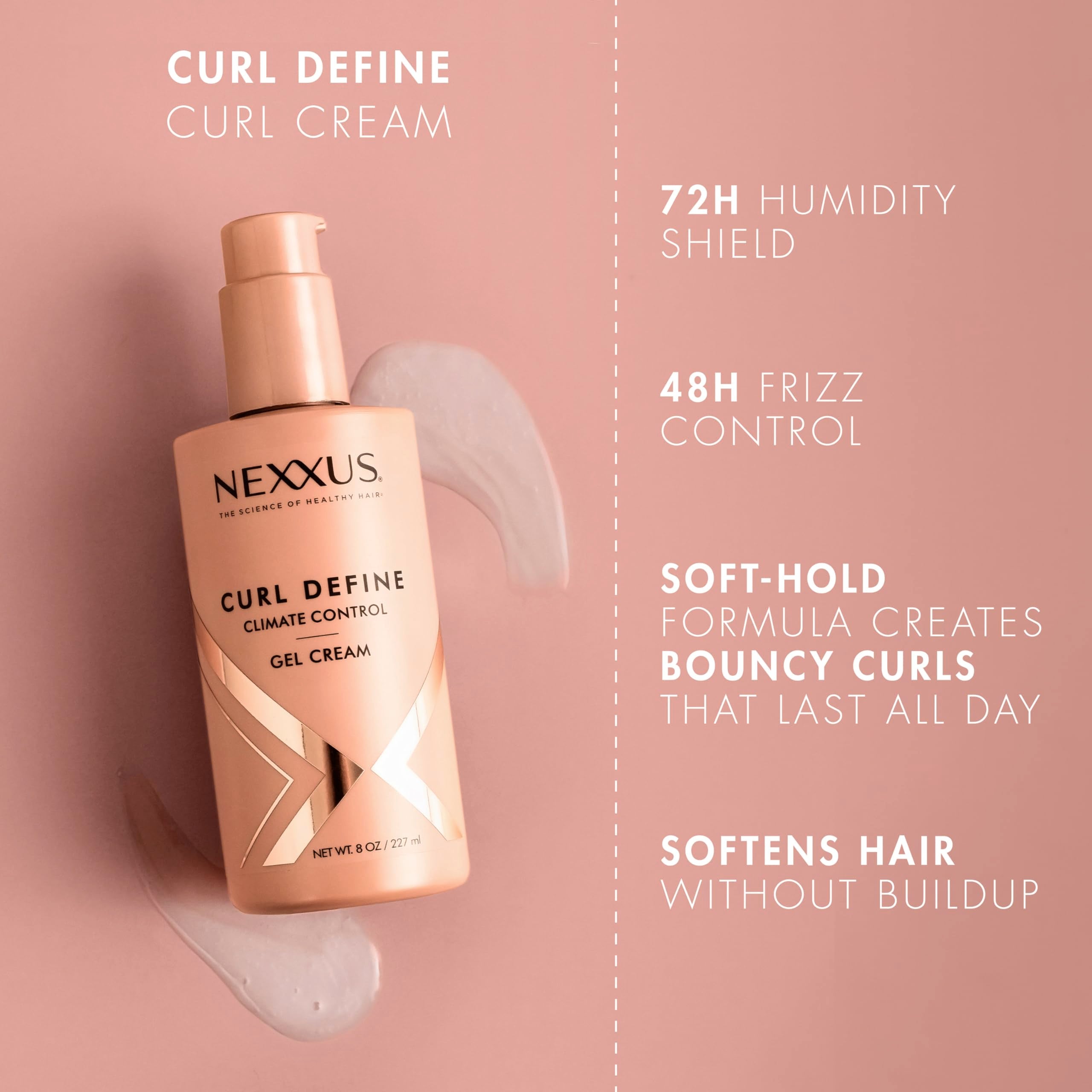 Nexxus Styling Curl Define Curl Cream Climate Control Gel Cream Hair Cream Powered by Styleprotect Technology 8 oz