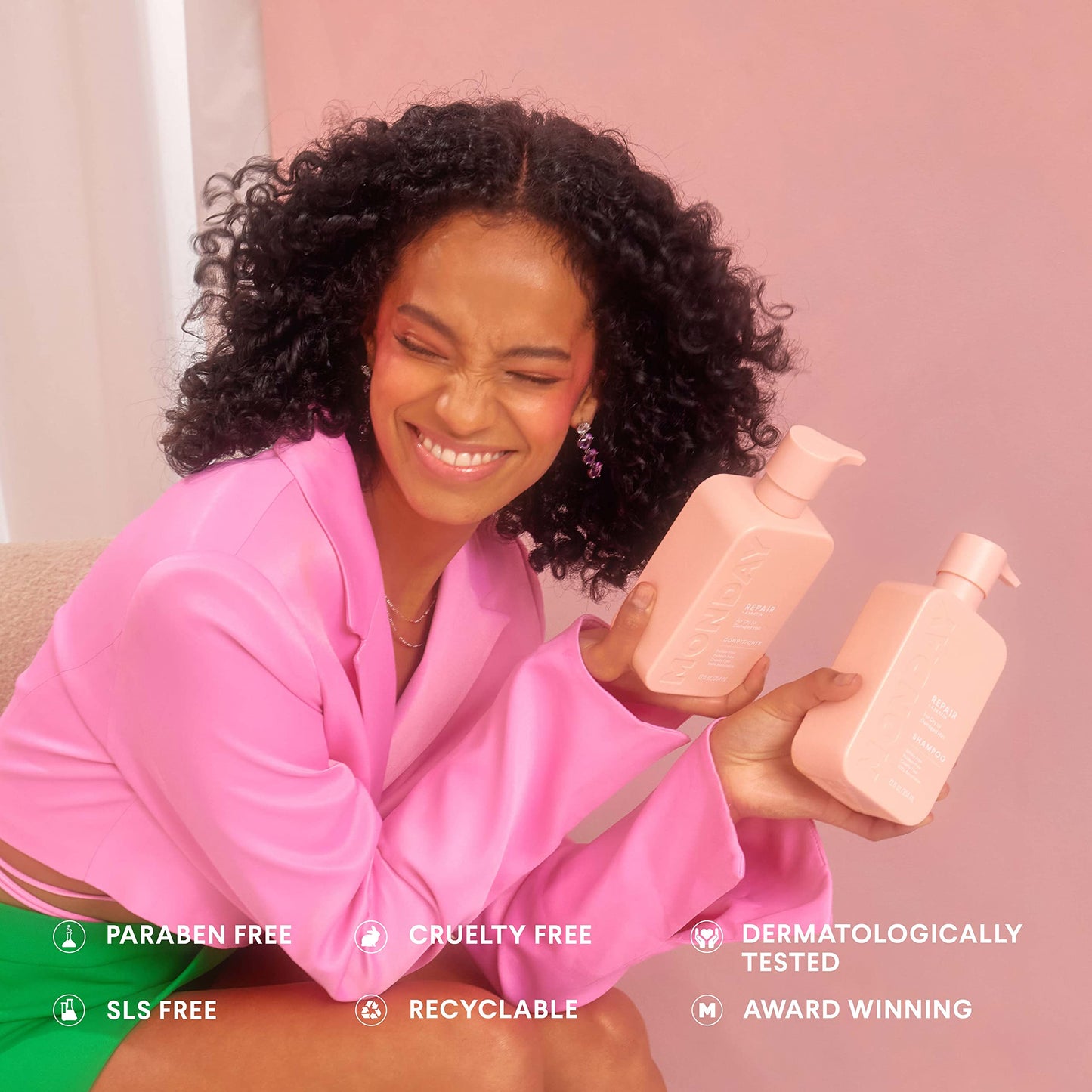 MONDAY HAIRCARE Coffret Shampoing et Après-shampoing Réparateur 12 oz pour cheveux secs à abîmés, à base de kératine, d'huile de coco, de beurre de karité et de vitamine E