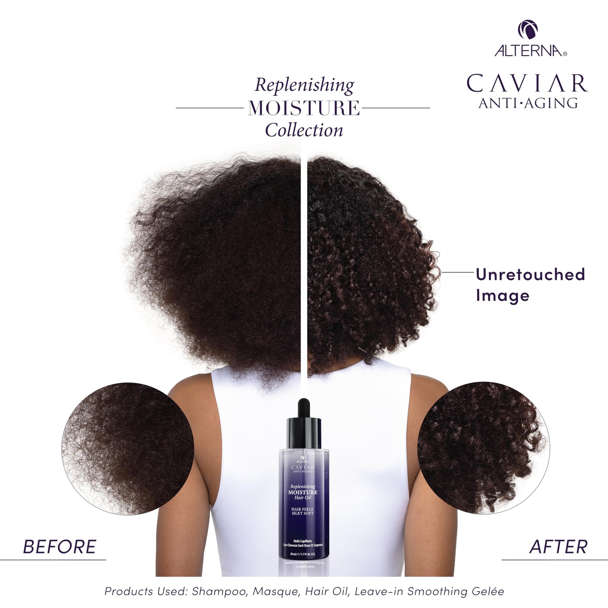 White Smoke Alterna Haircare CAVIAR Anti-Aging Replenishing Moisture Hair Oil 1.7 oz | Lightweight, Revives and Nourishes Hair | Increased Shine and Softness | Heat Protectant and Frizz Control