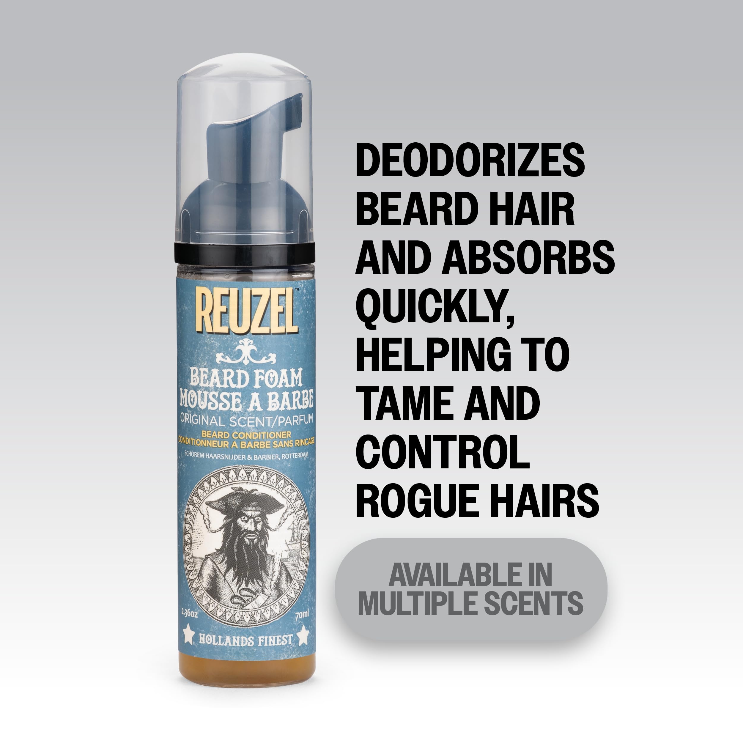 Reuzel Beard Foam, Reduces Beardruff And Itchy Skin, 2.36 Oz