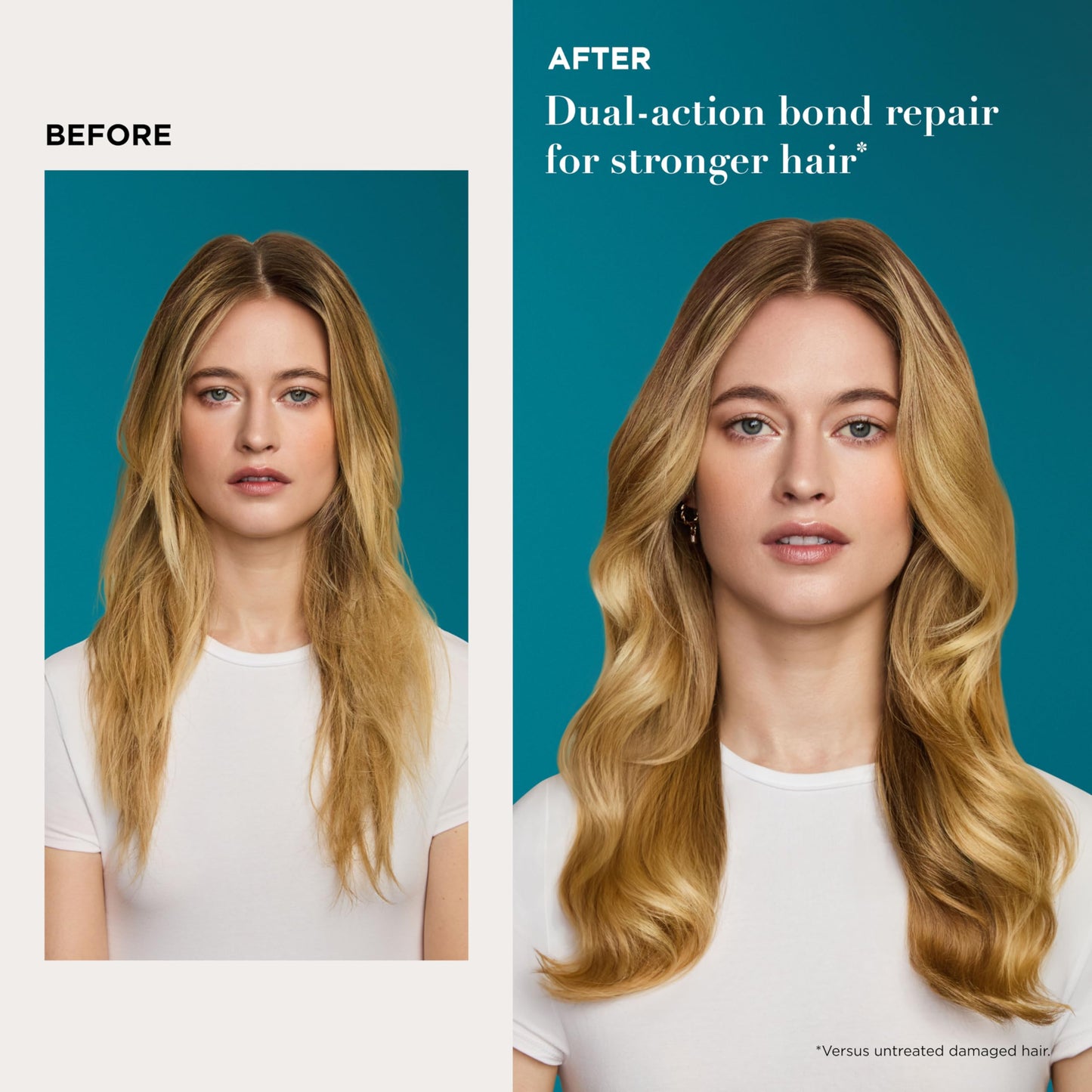 Dark Cyan OGX Repair & Protect Bond Protein Repair Conditioner, Lightweight Conditioner Targets Damaged Areas of Hair, Formulated without Parabens, Sulfate-Free Surfactants, 13 fl. oz
