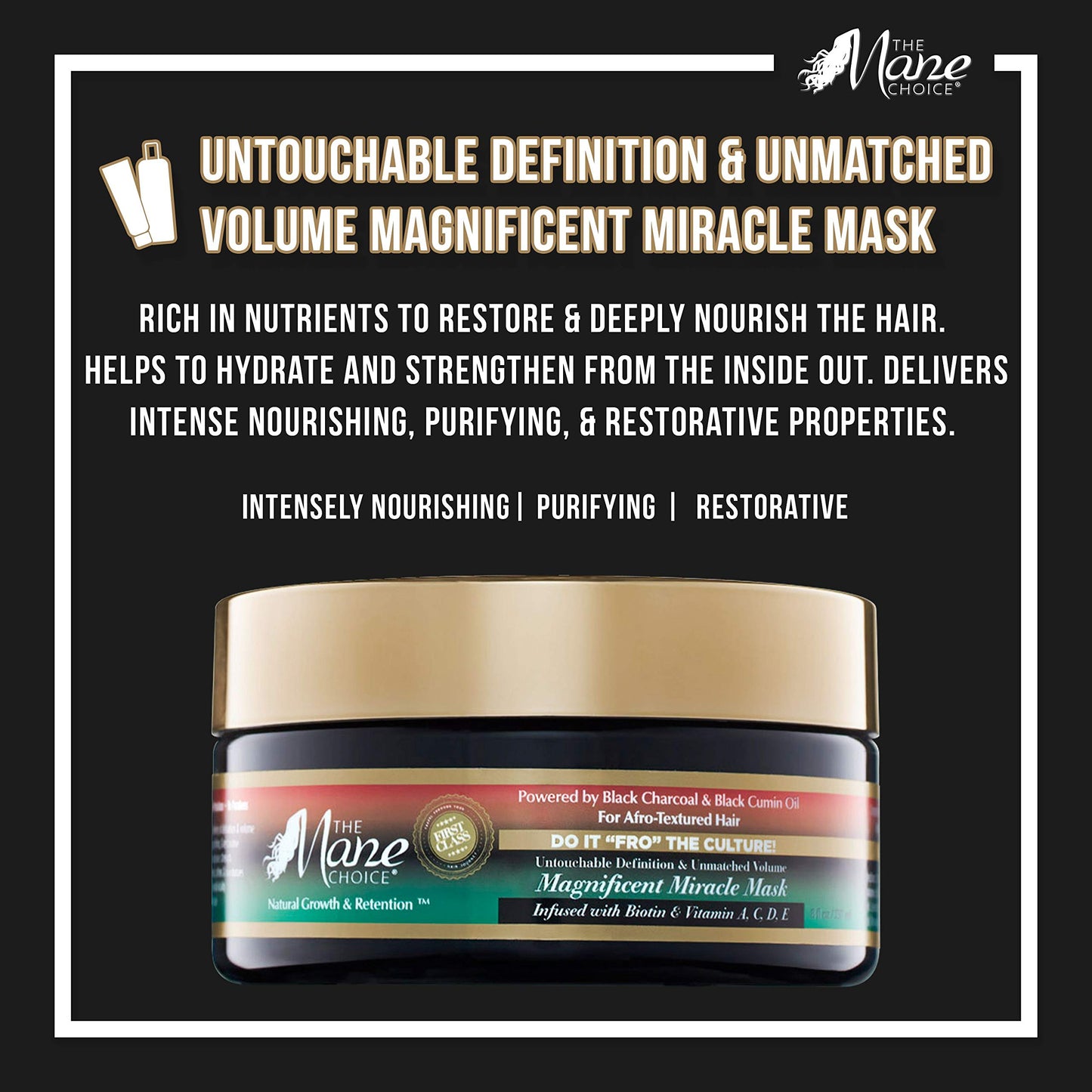 The Mane Choice le fait pour la culture magnifique masque miracle, 8 onces