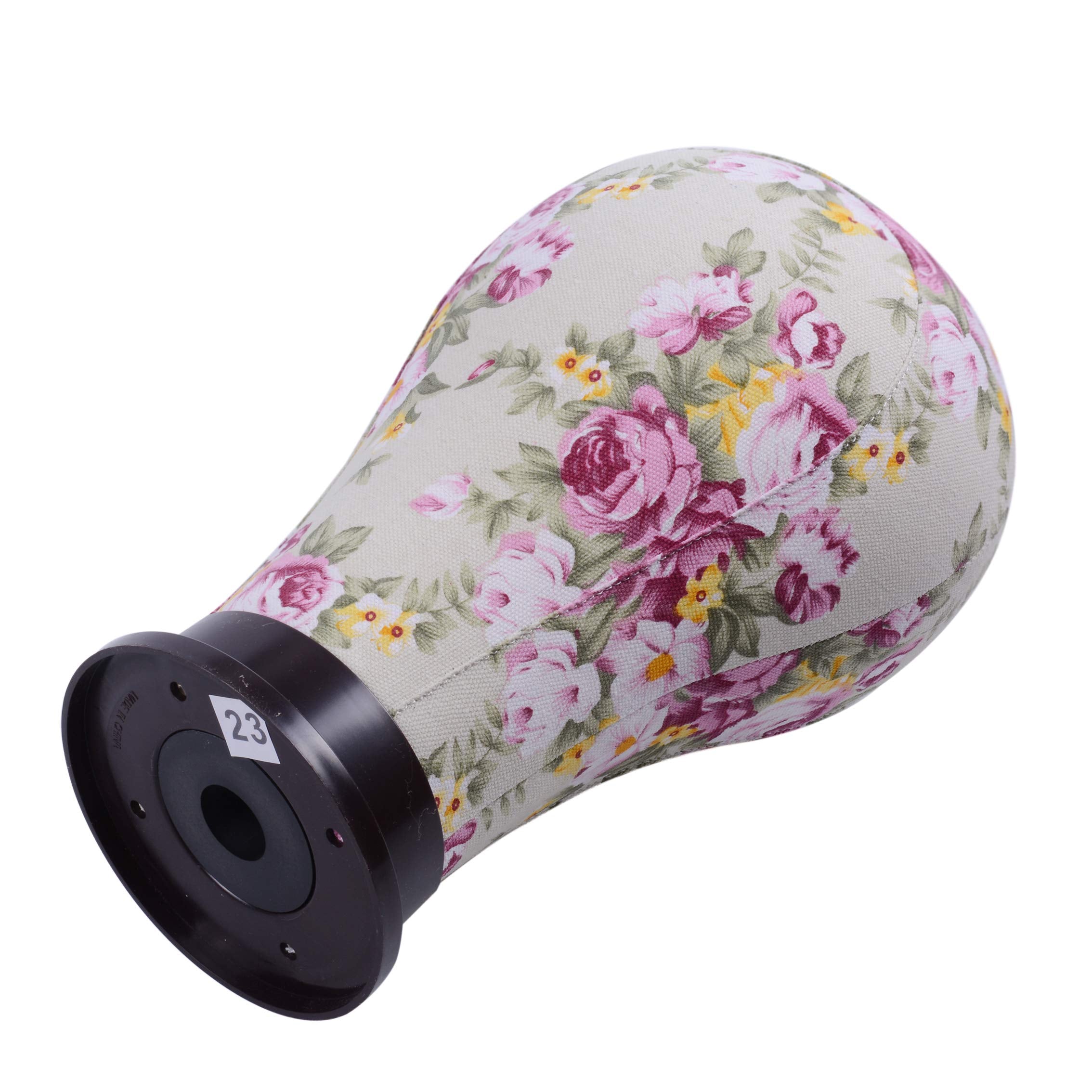 YANTAISIYU 1 Piece Canvas Block Head Mannequin Head for Hair Extension Lace Wigs Making and Display Styling (Pink 23")