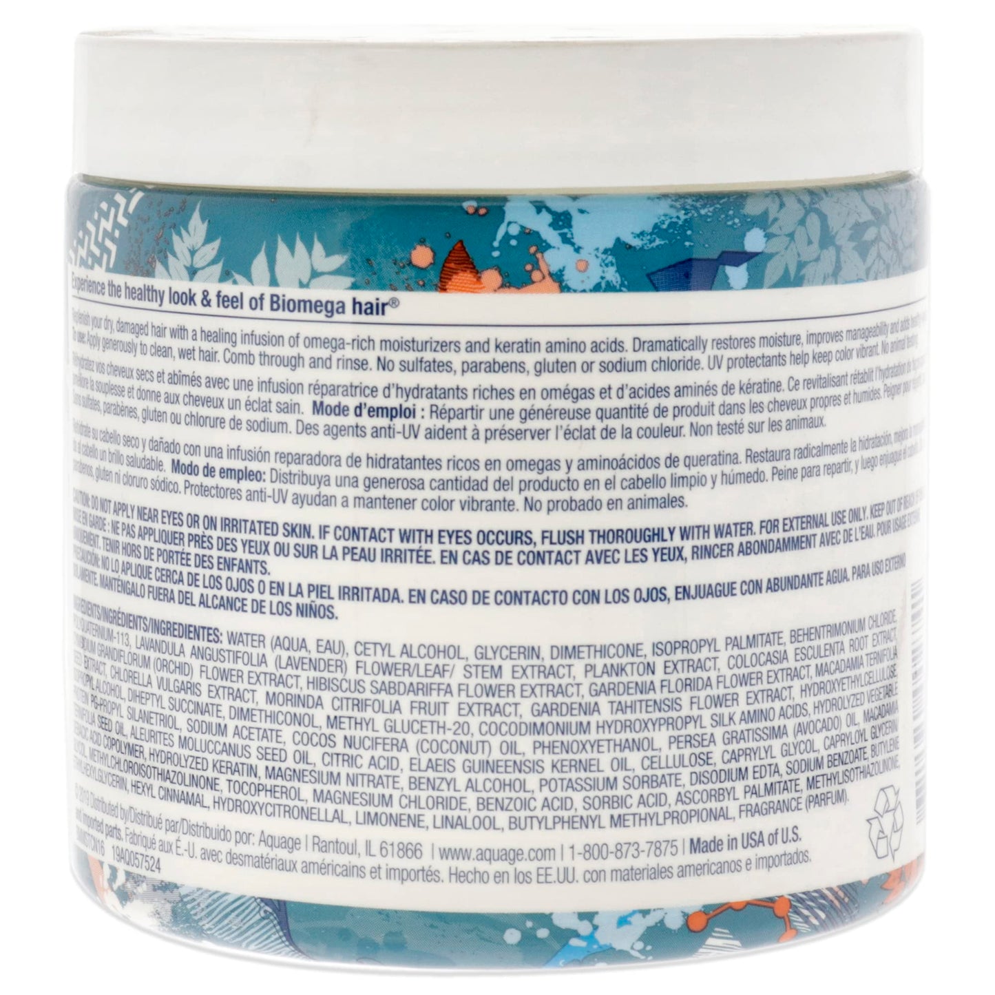 Après-shampoing hydratant BIOMEGA, infusé d'acides aminés de kératine, pour réparer les dommages et l'élasticité, 473 ml