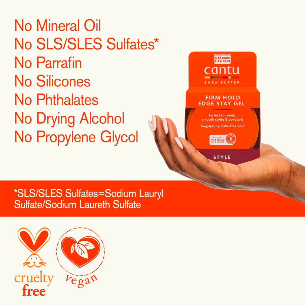 Cantu Extra Hold Edge Stay Gel, 2.25 Oz