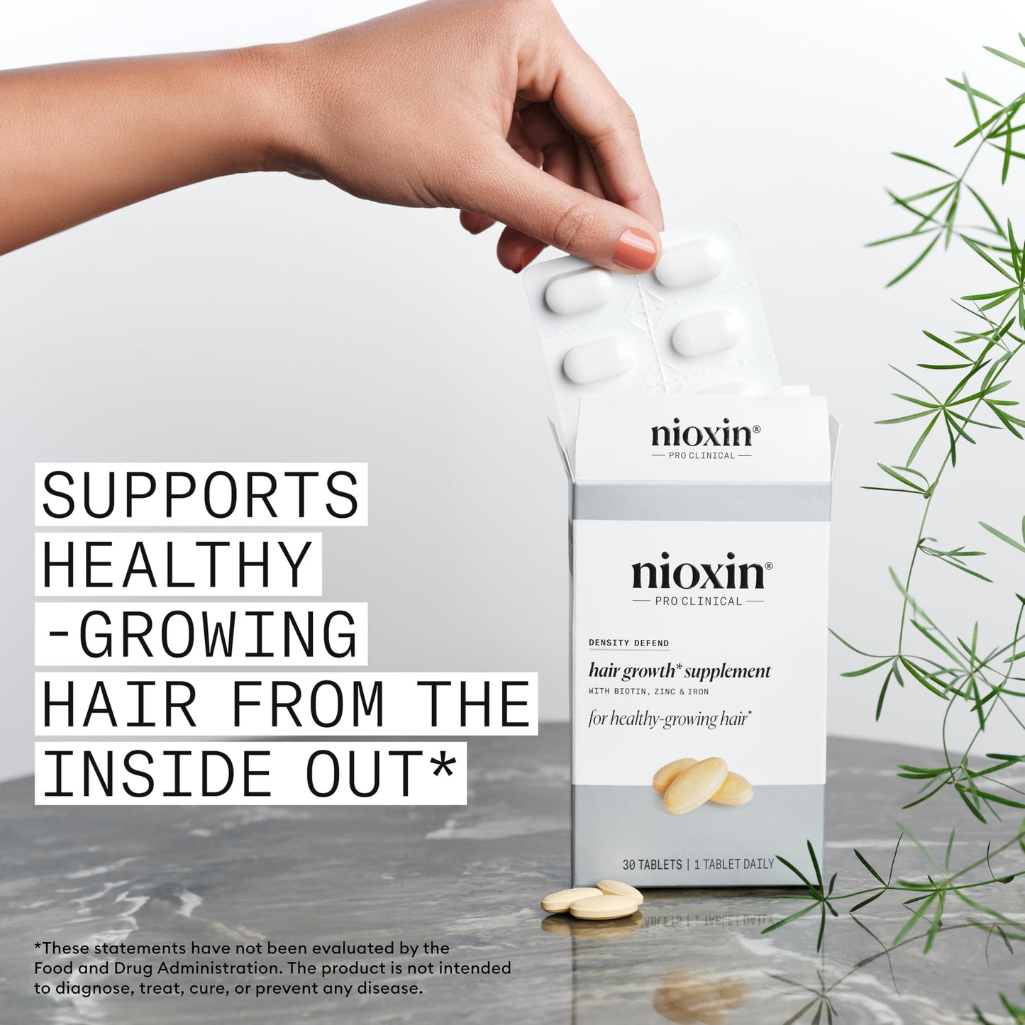 NIOXIN Density Defend Hair Growth Supplements | with Biotin, Zinc and Iron | for Hair Growth and Thickness | 30 Tablets