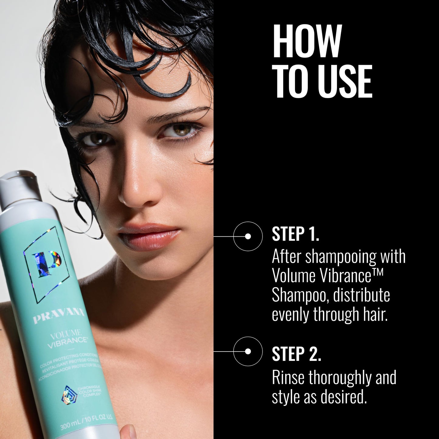 Pravana Volume Vibrance Conditioner | Adds Lightweight Volume, Lift & Fullness | For Fine, Color Treated Hair | Strengthens & Reduces Breakage | Chromasilk Enhances Shine & Protection | 10 Fl Oz