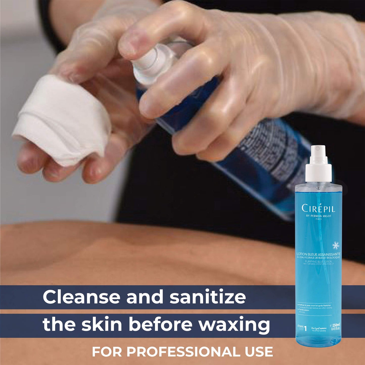 Cirepil - Pré &amp; Post - Lotion Bleue Purifiante - 250 ml - Nettoie et prépare la peau - Pré et post-épilation