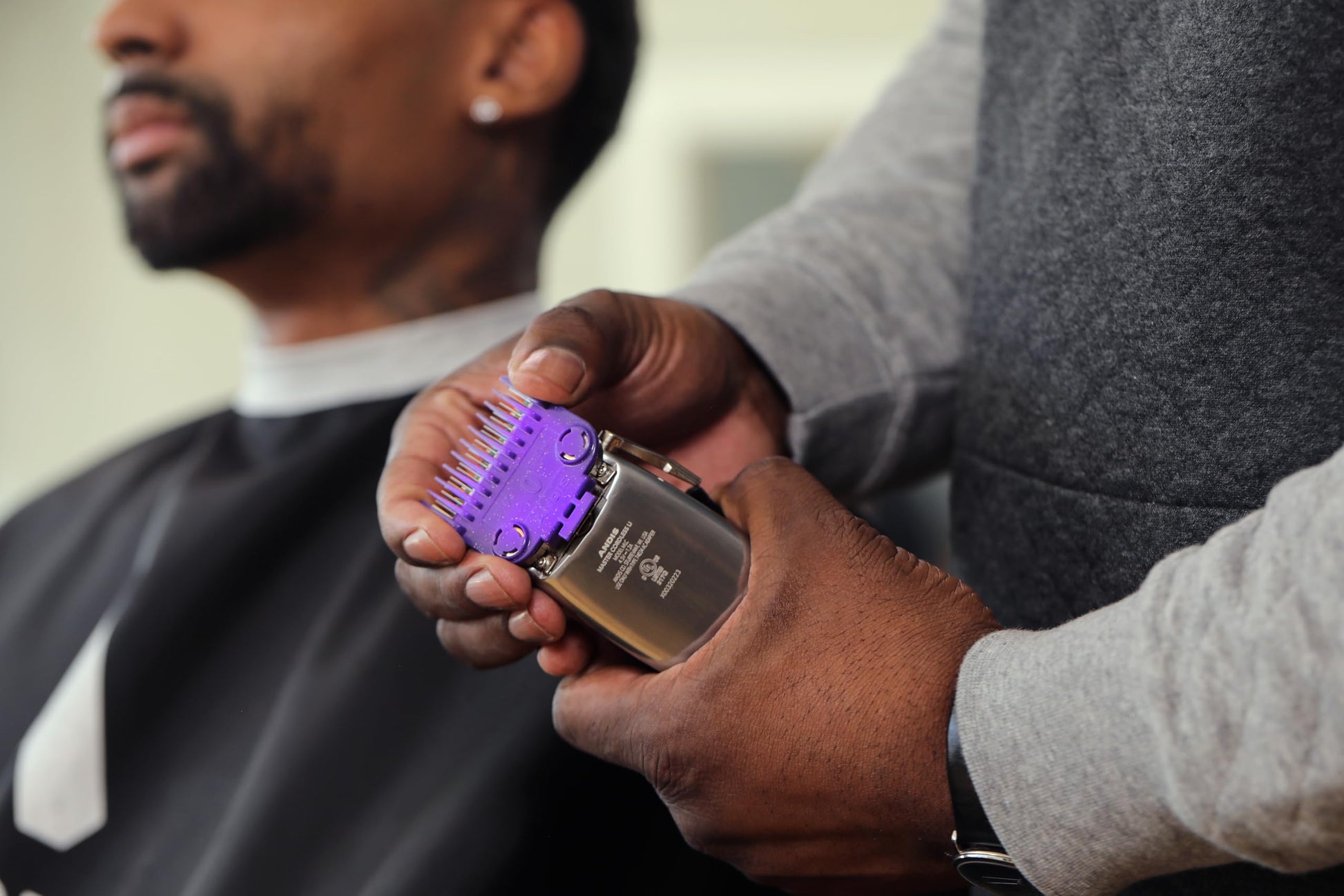 Dark Slate Gray Andis 561002 OG Master Dual Magnet Attachment Clipper Guard Set, 2-Pack, Purple