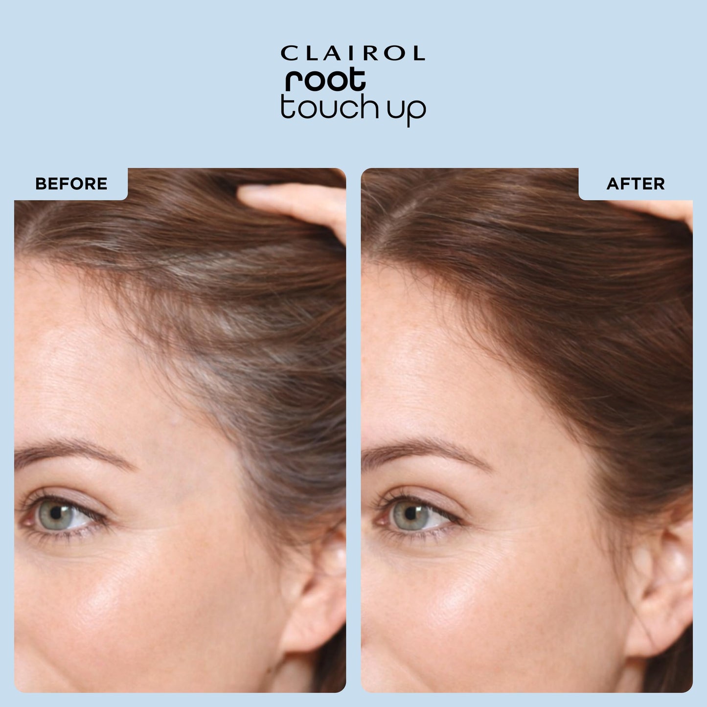Light Gray Clairol Root Touch-Up Temporary Concealing Powder, Dark Brown Hair Color | Ammonia Free | Instantly Cover Roots + Define Eyebrows | On-the-Go Compact with Mirror and Application Brush | Pack of 1