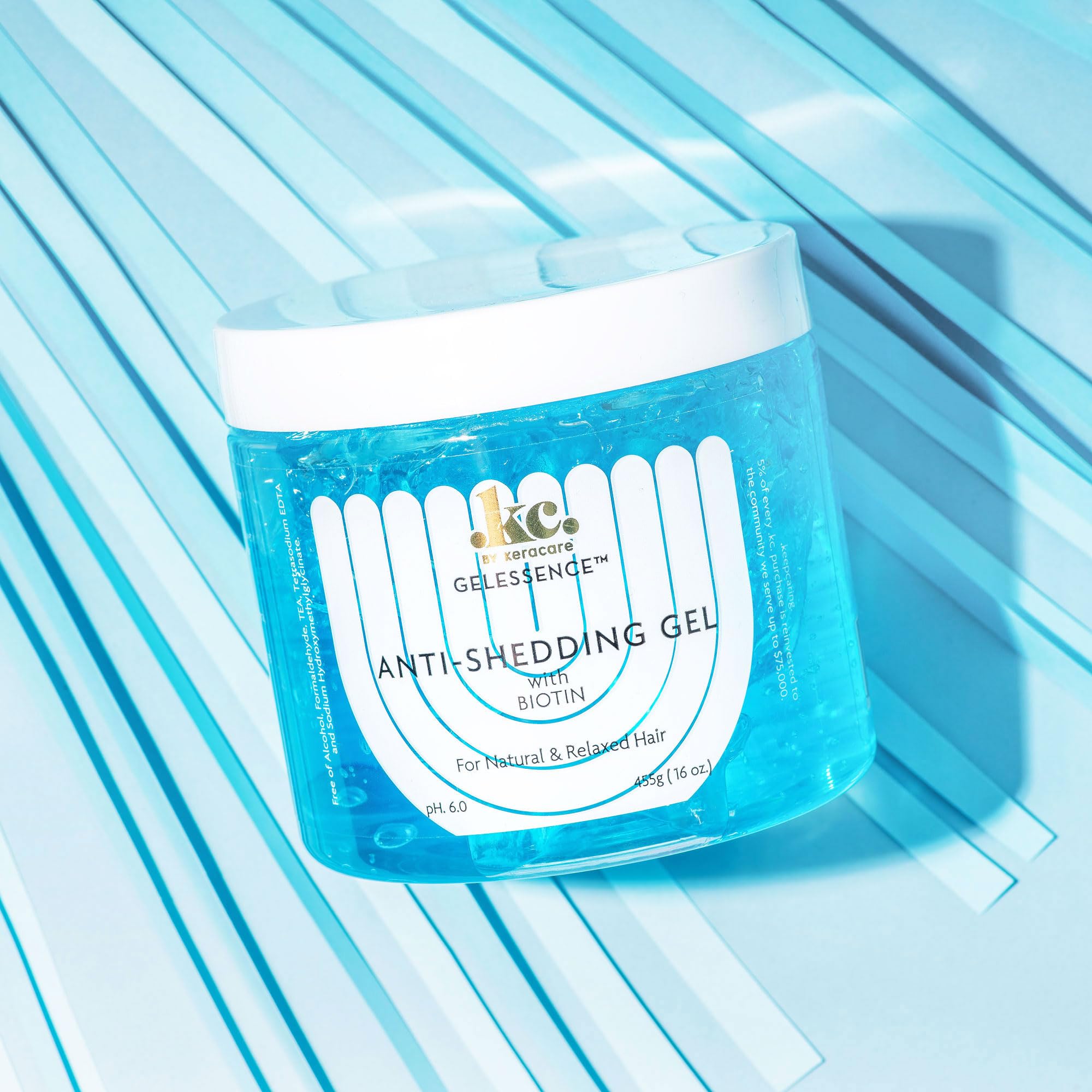 KeraCare GelEssence Anti-Shedding Gel - 16 ounce - with Biotin - Reduces Shedding and Breakage - Vegan - Flake Free - Adds Shine - Crunch Free - Nonstick Formula