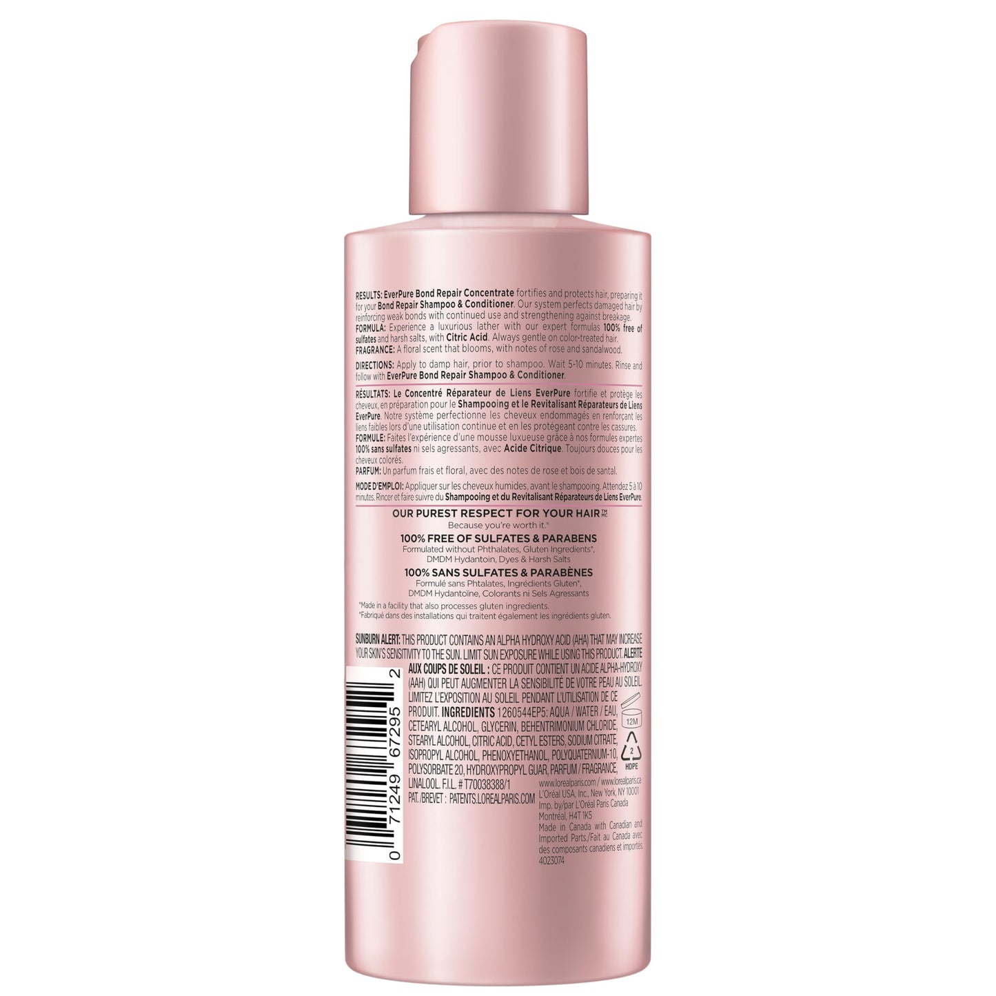 White Smoke L'Oreal Paris Sulfate Free Bond Repair Pre Shampoo Treatment, Hair Repair for Colored, Bleached or Damaged Hair, EverPure, 5.1 Fl Oz (Packaging May Vary)