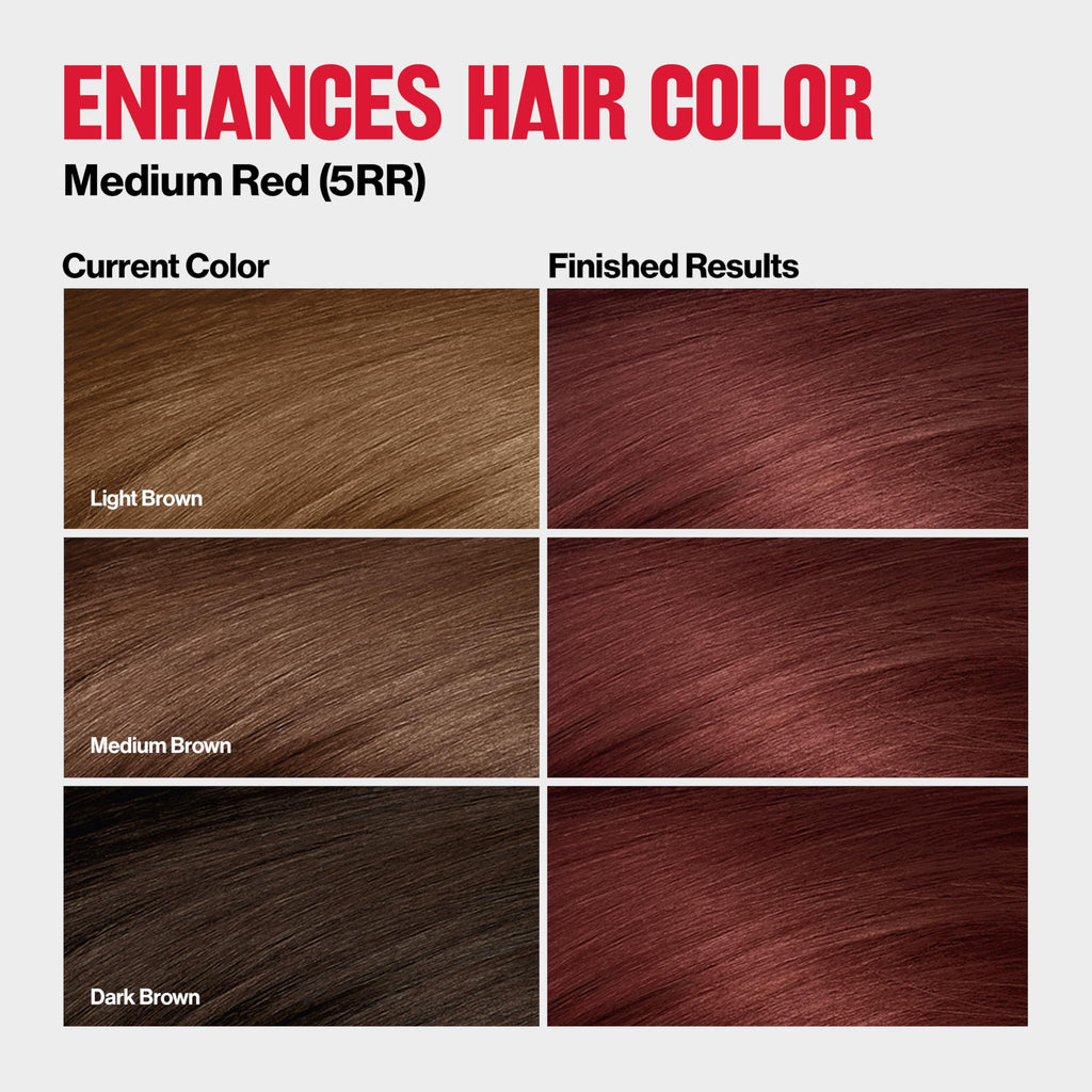 Revlon ColorSilk Tone + Gloss + Care Demi Permanent Hair Color, Dye Kit with Leave-In Scalp and Haircare Serum, 2x Shinier, 4x Stronger, 5RR Medium Red, 4.5 fl oz