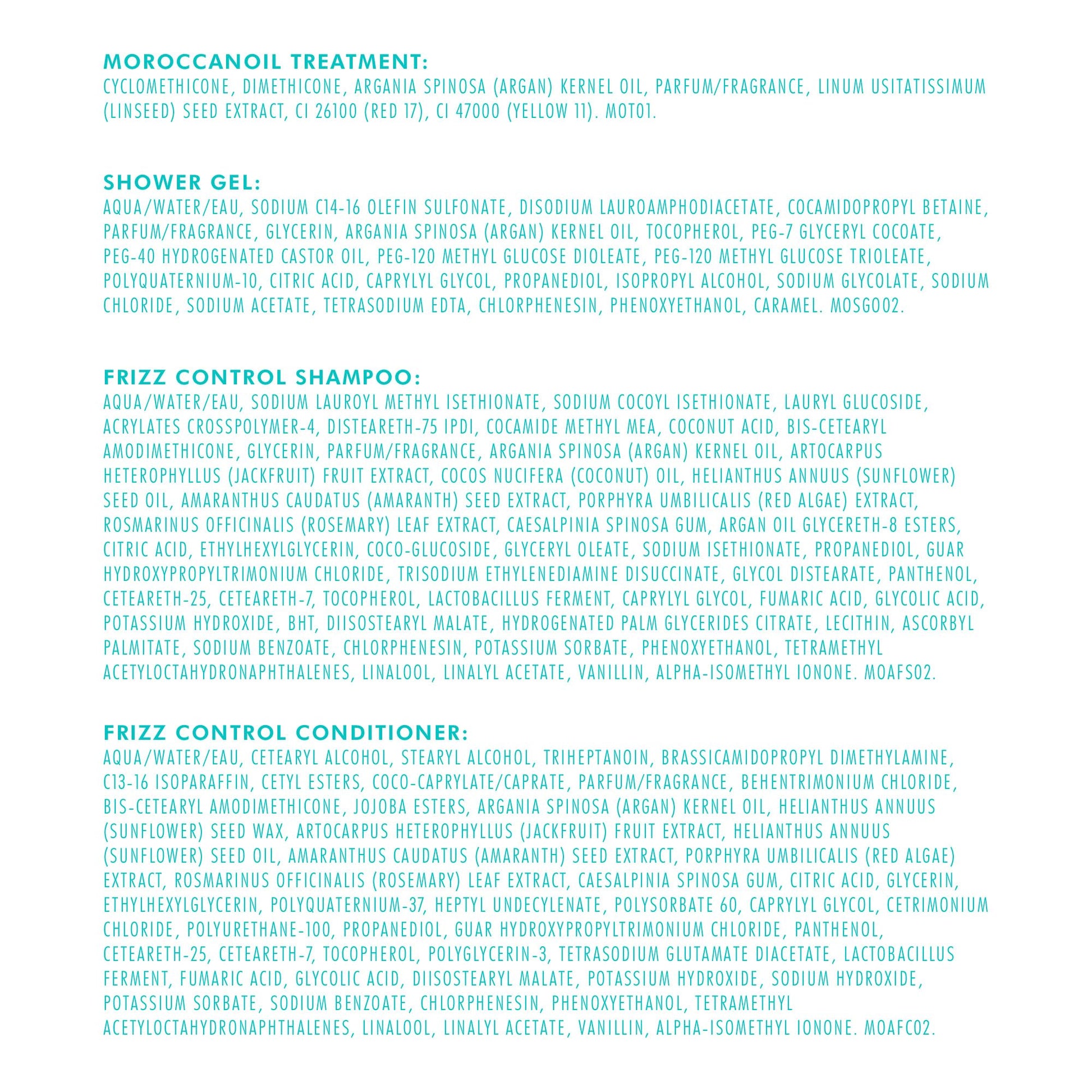 Light Cyan Moroccanoil Holiday Frizz Hair Set
